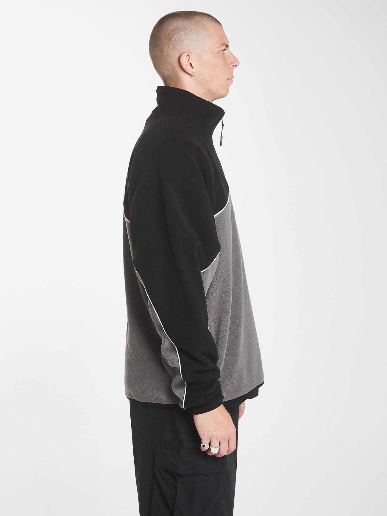 Margarine Quarter Zip Polar Fleece - Black XS