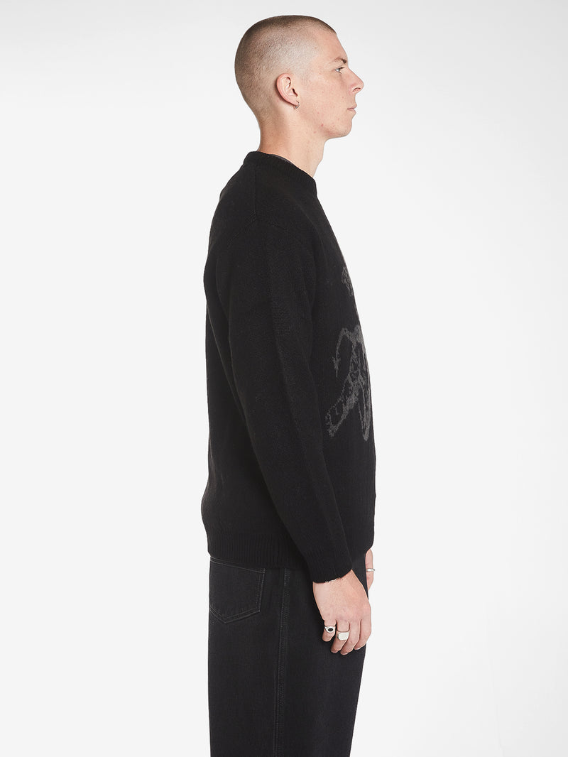 Cherub Brushed Crew Knit - Black XS