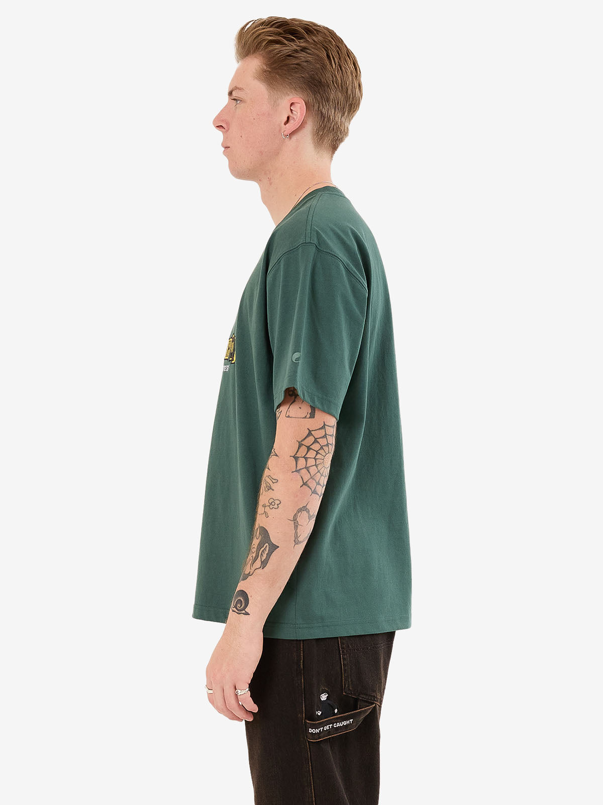 Dont Get Caught Tee - Bistro Green
