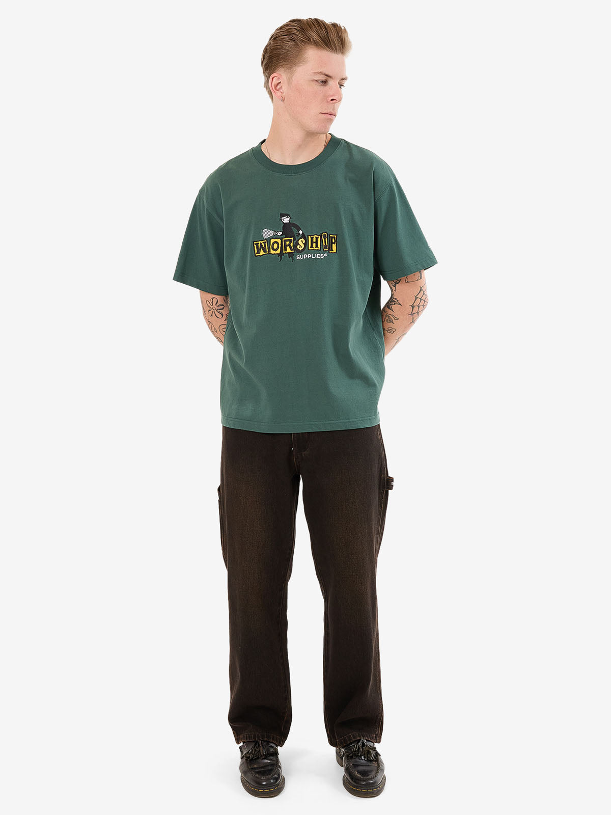 Dont Get Caught Tee - Bistro Green
