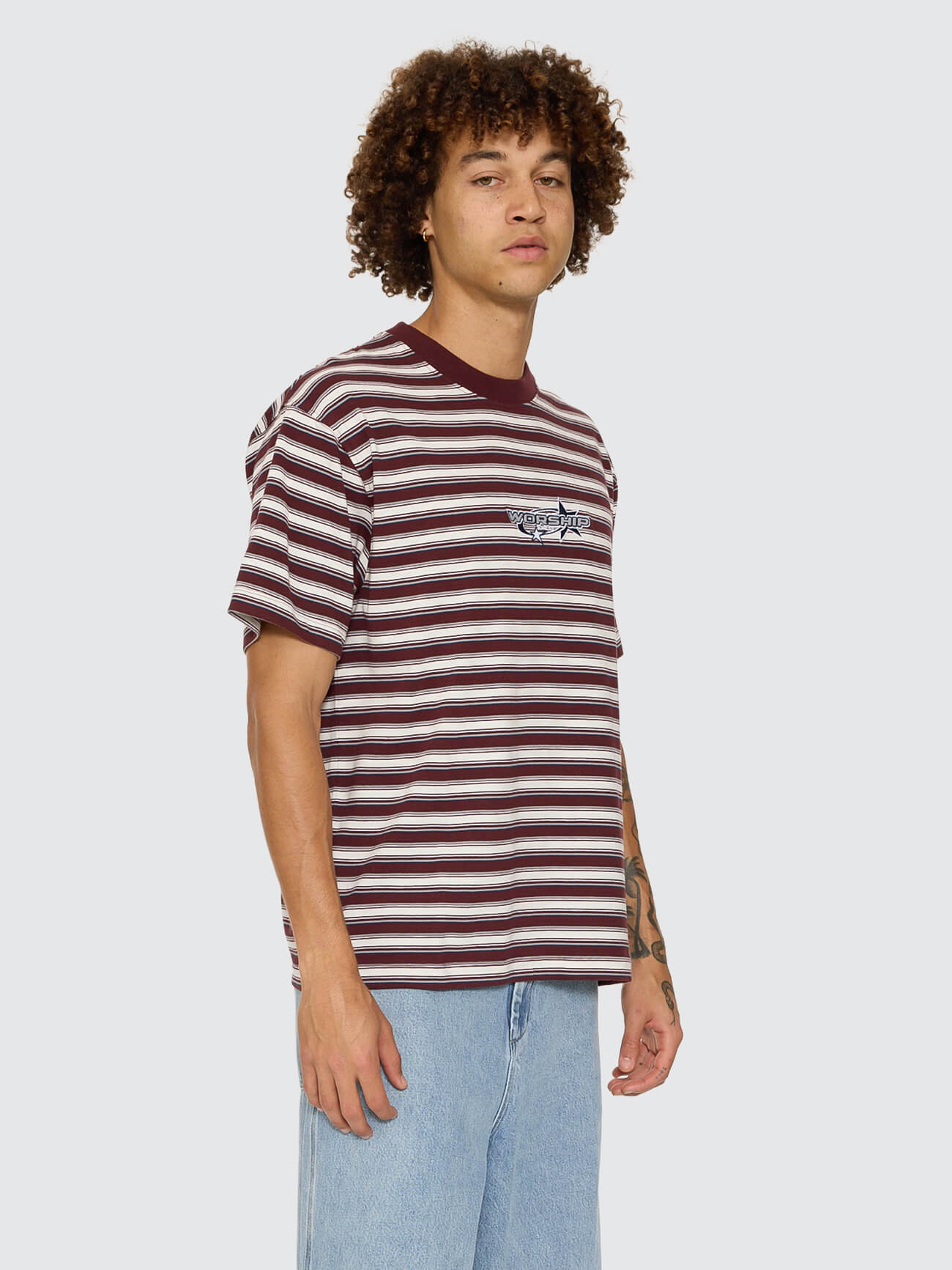 Space Race Stripe Tee - Puddle XS