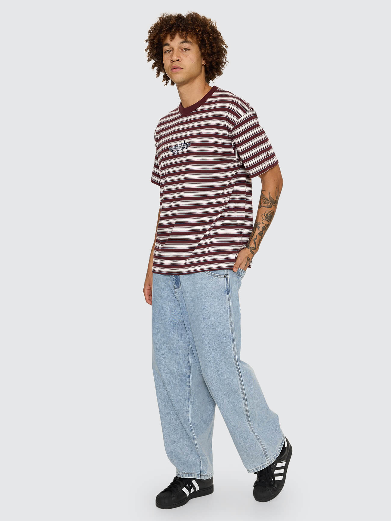 Space Race Stripe Tee - Puddle XS