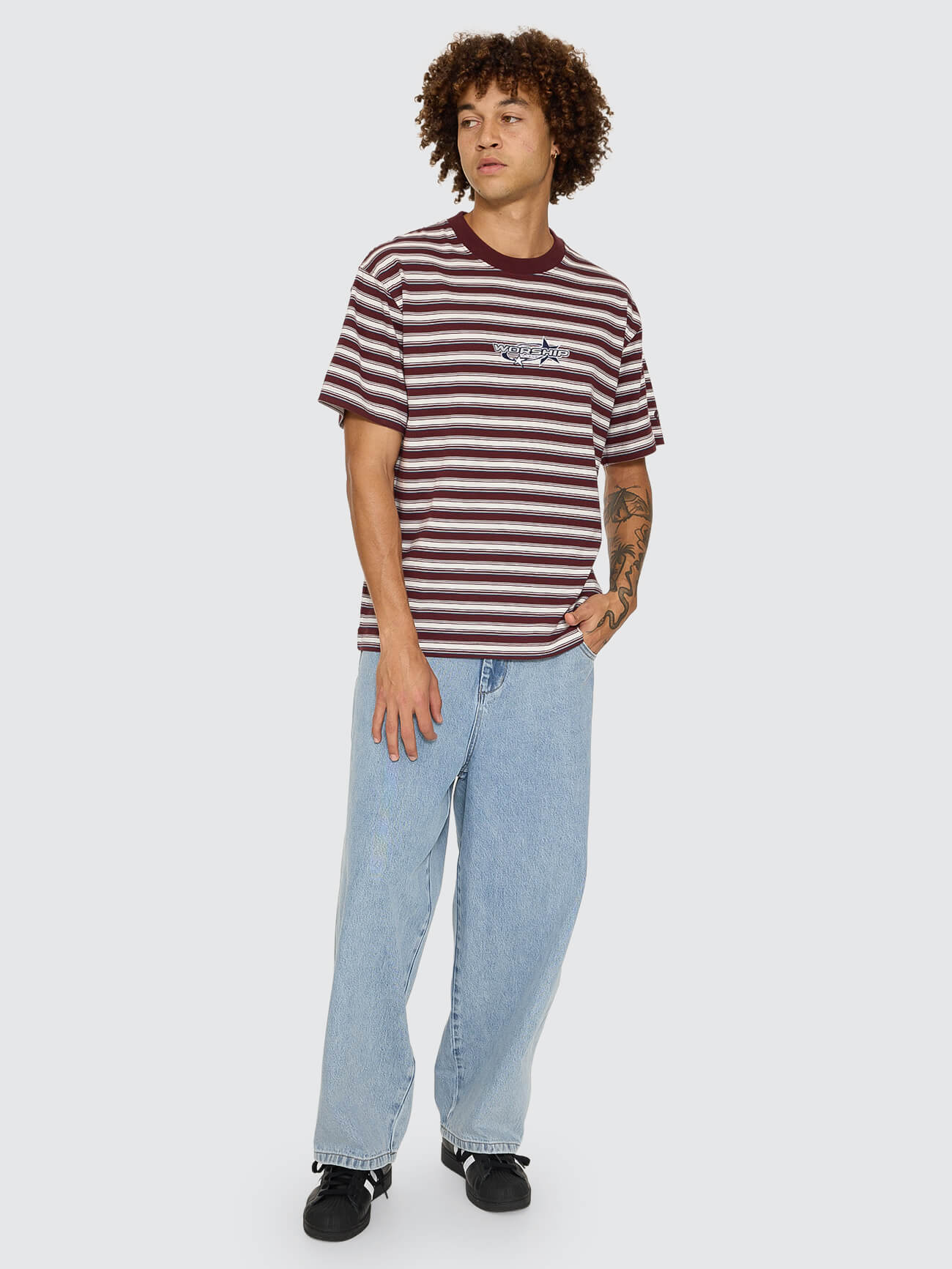 Space Race Stripe Tee - Puddle XS