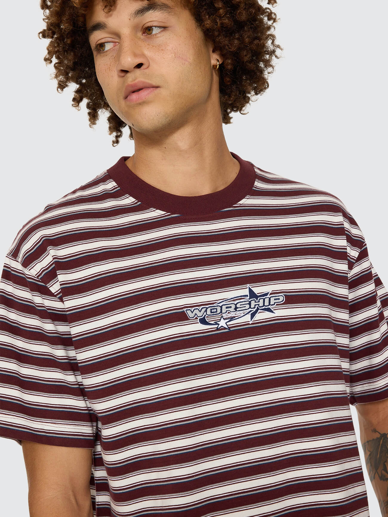 Space Race Stripe Tee - Puddle XS