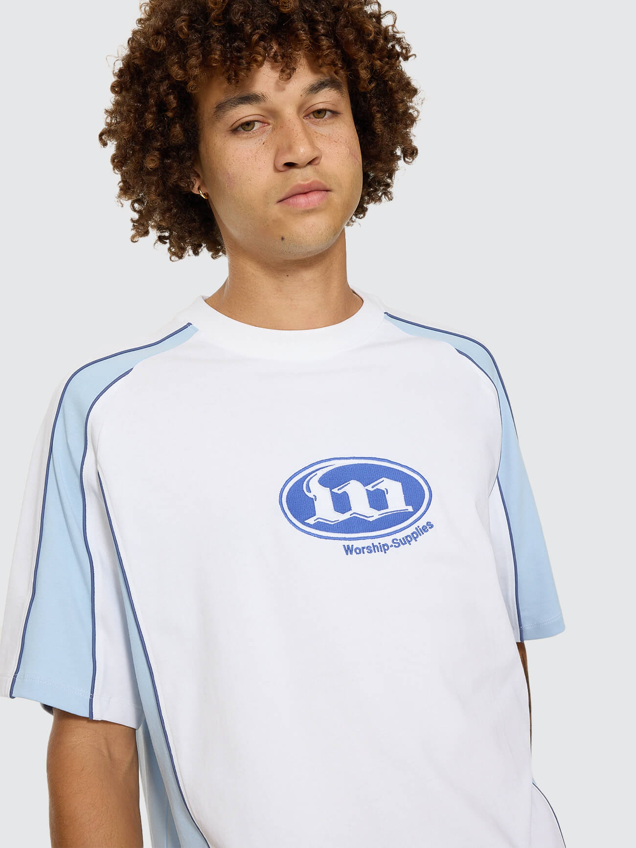 Morality Box Crop Panel Raglan Tee - White XS