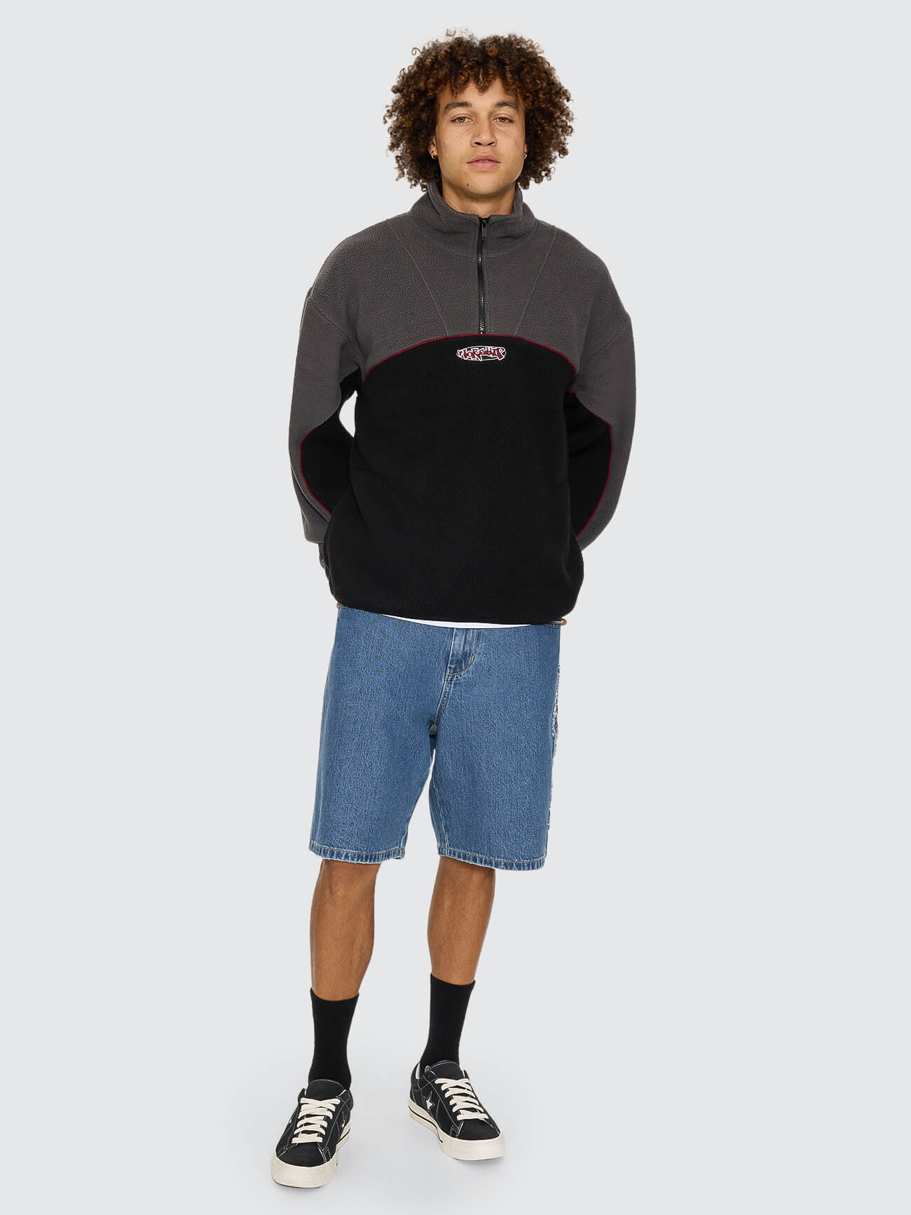 Wyldstyle Quarter Zip Sherpa Fleece - Black XS