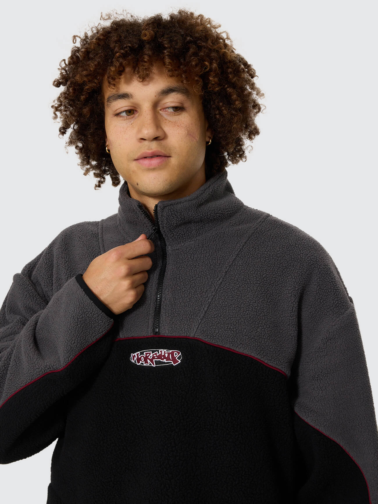 Wyldstyle Quarter Zip Sherpa Fleece - Black XS