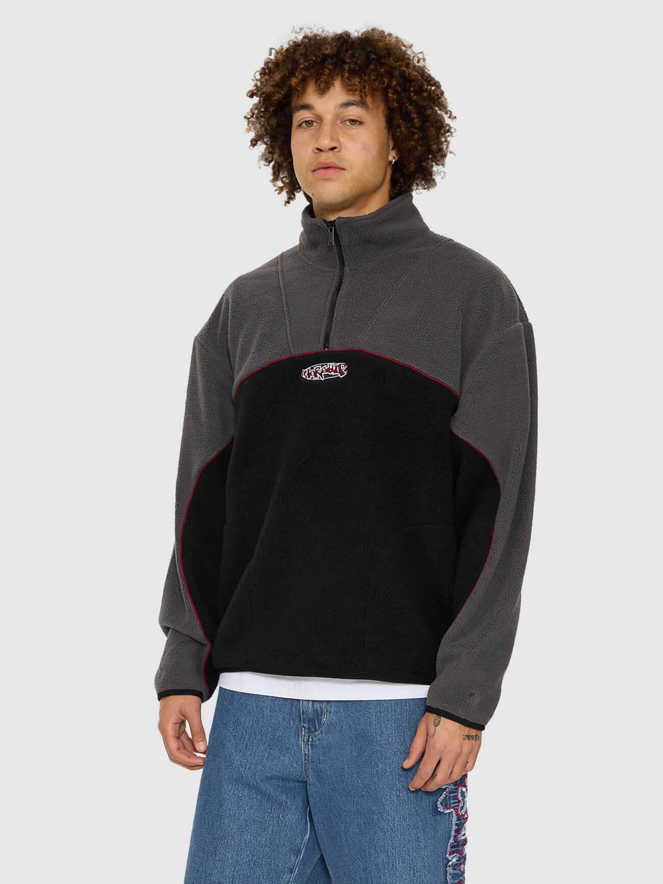 Wyldstyle Quarter Zip Sherpa Fleece - Black XS