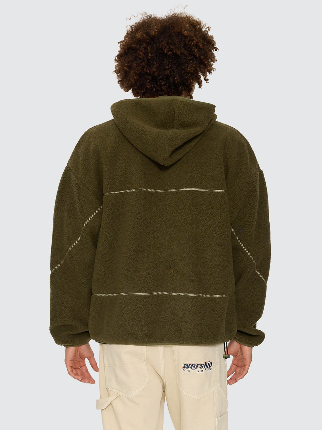 Line Stepper Hooded Sherpa Jacket - Grape Leaf XS