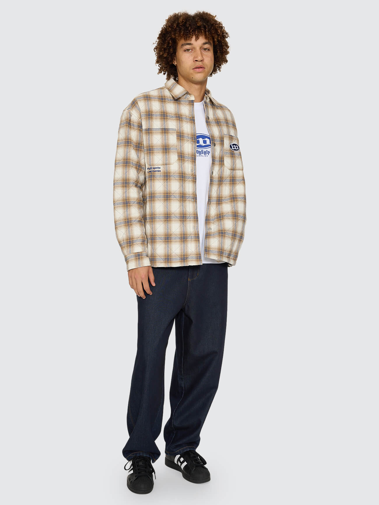 Morality Quilted Shacket - Tan XS