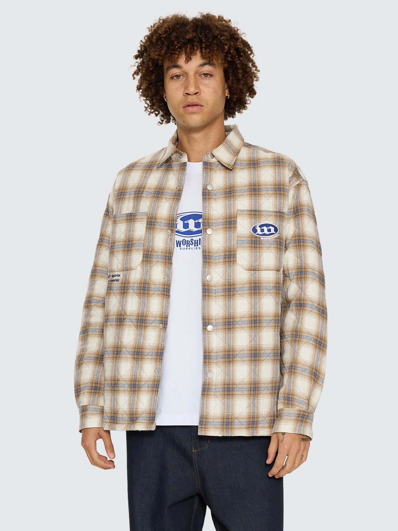 Morality Quilted Shacket - Tan XS