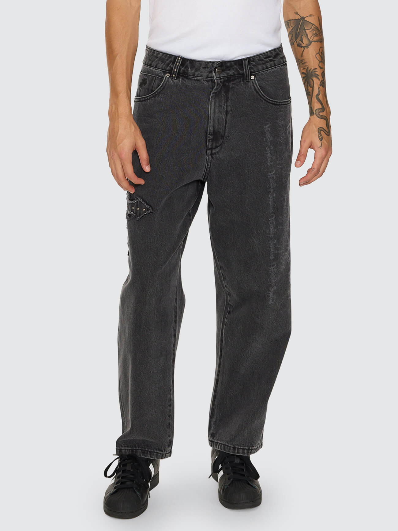 Manic Big Lounger Jean - Ghosted Black Fade 26