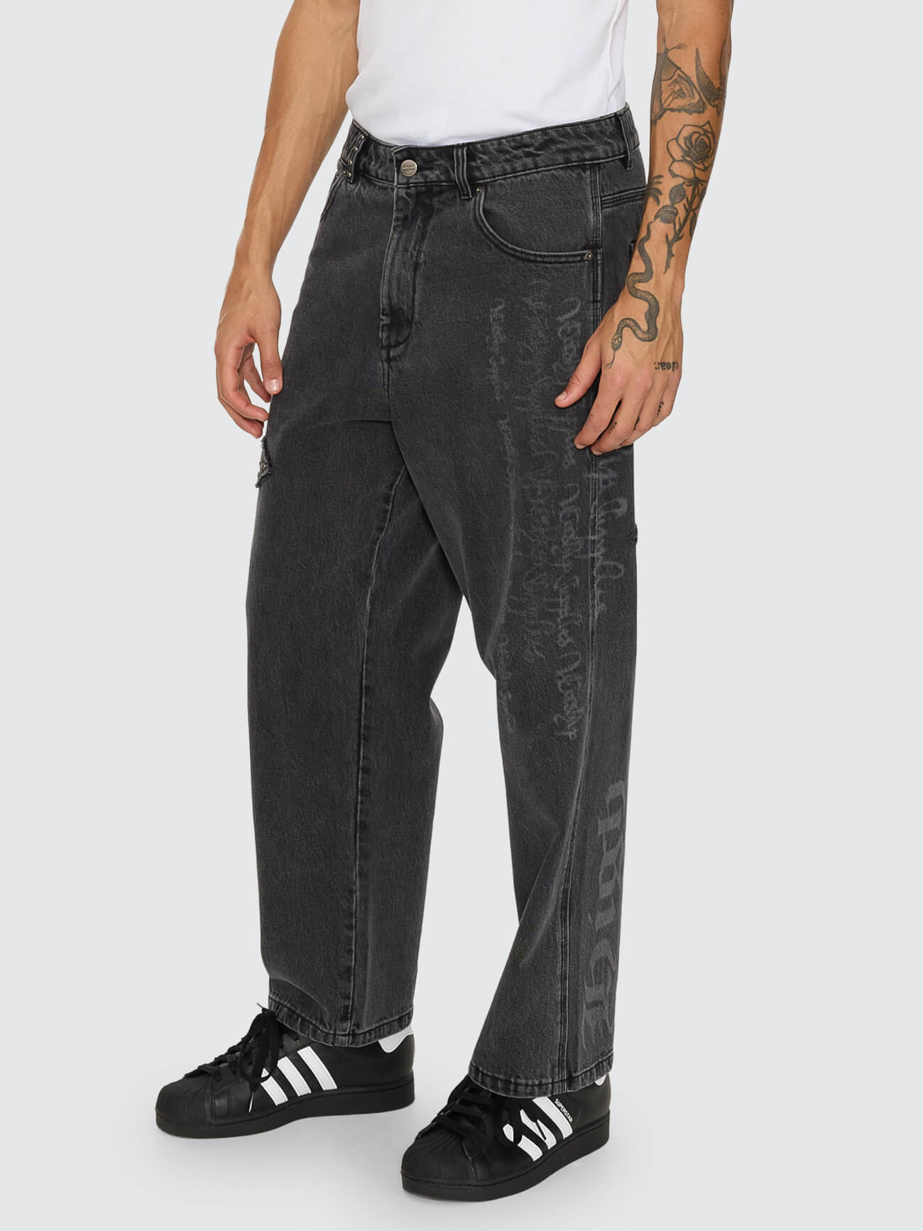 Manic Big Lounger Jean - Ghosted Black Fade 26