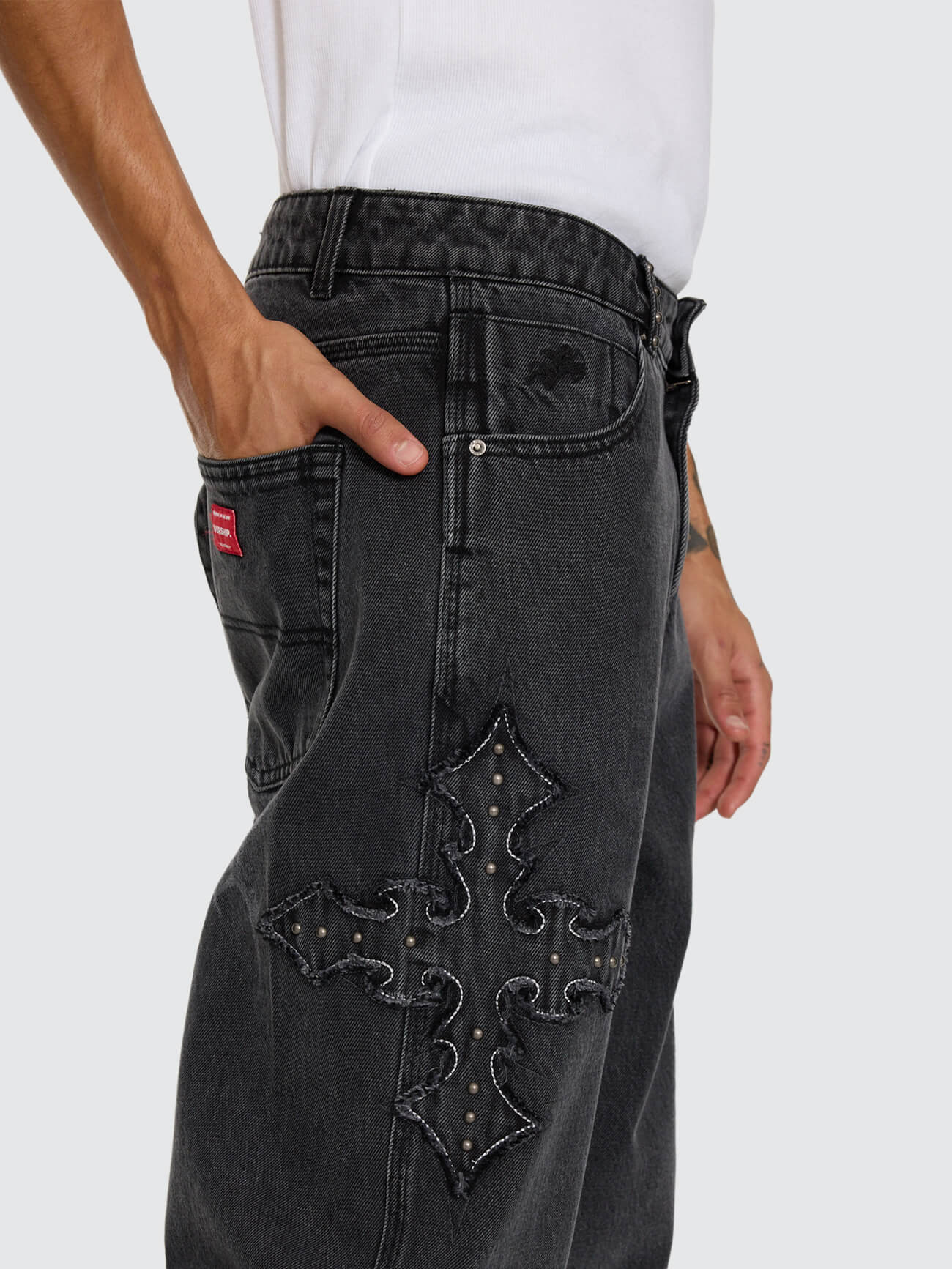 Manic Big Lounger Jean - Ghosted Black Fade 26