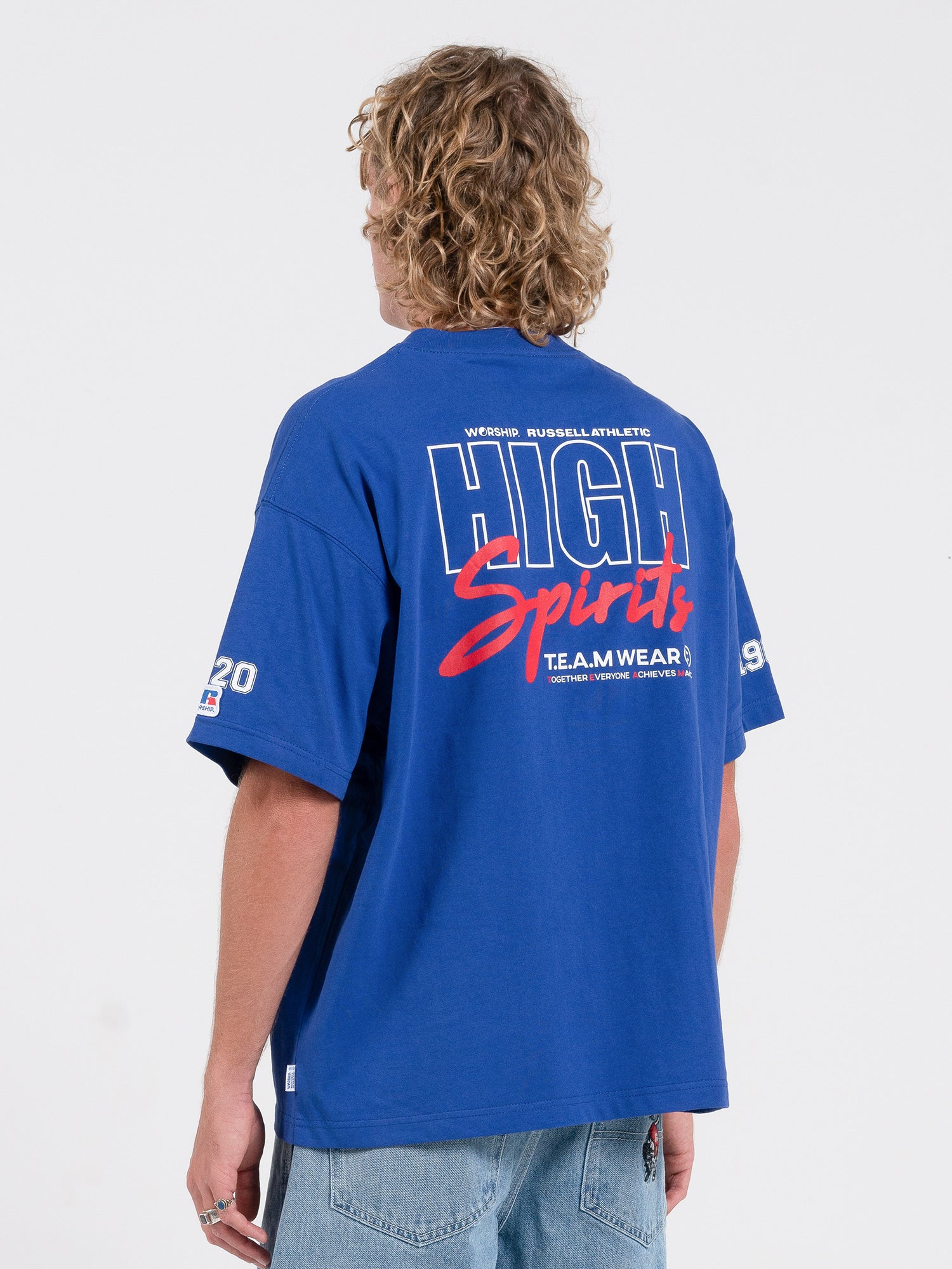 Team Spirit Os Tee - Levitation Blue Vintage Washed