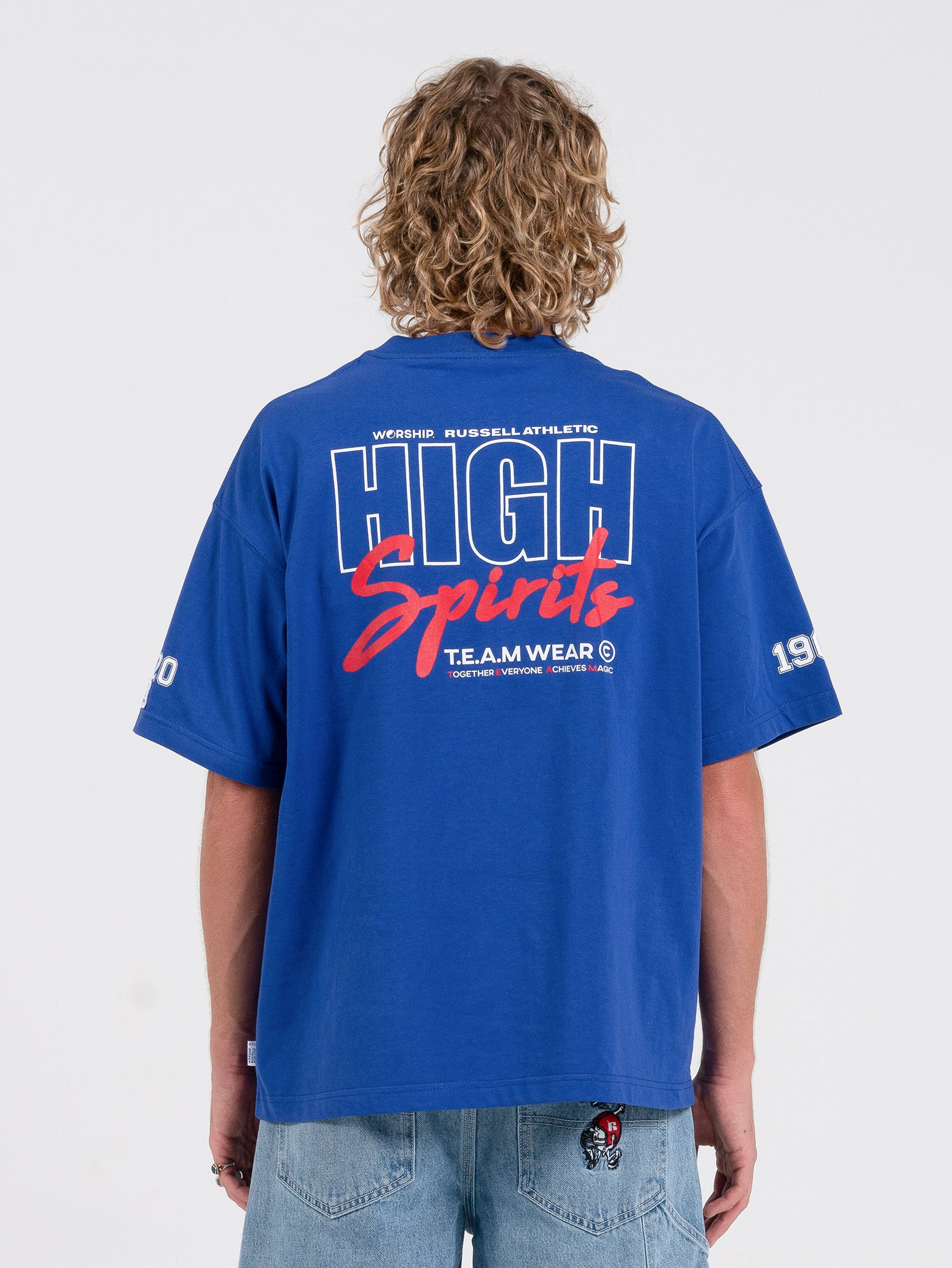 Team Spirit Os Tee - Levitation Blue Vintage Washed