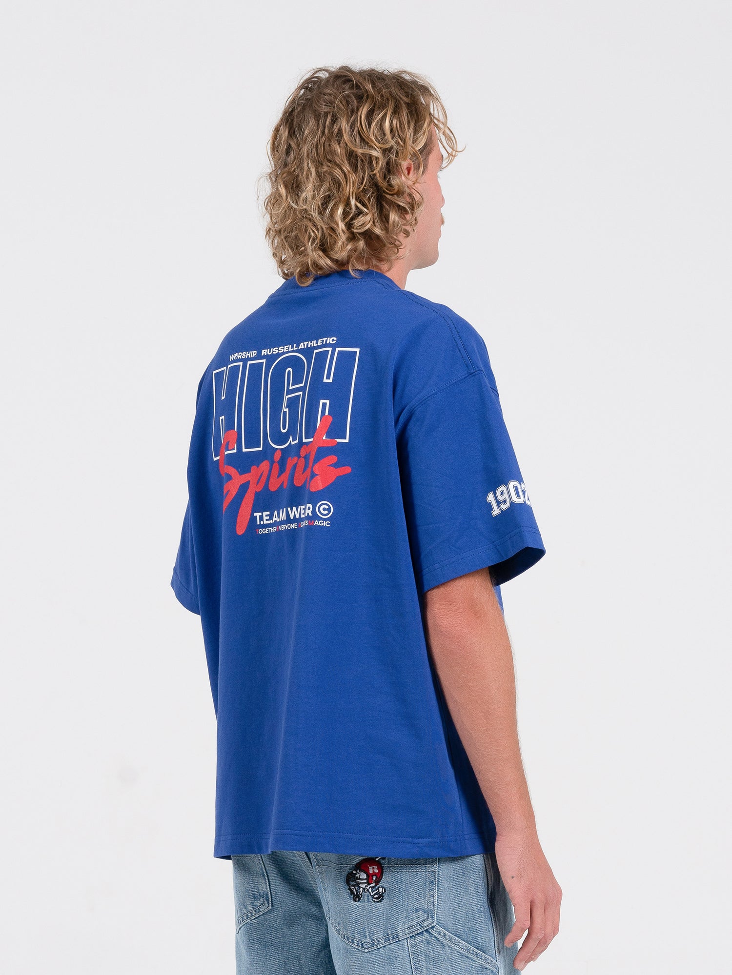 Team Spirit Os Tee - Levitation Blue Vintage Washed