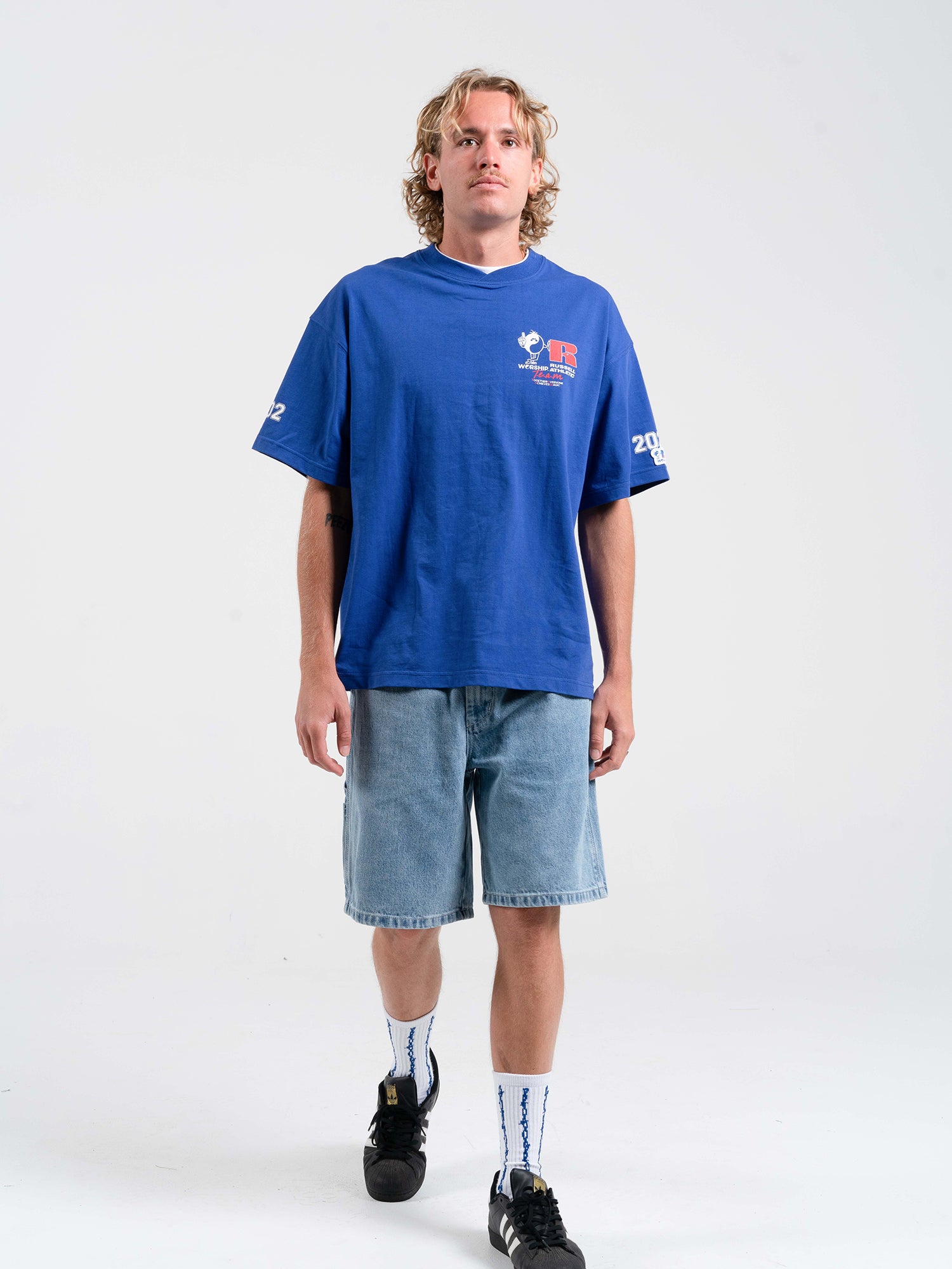 Team Spirit Os Tee - Levitation Blue Vintage Washed