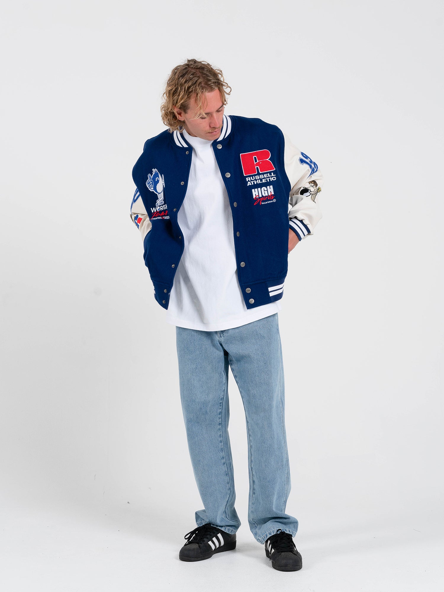 Team Spirit Letterman Jacket - Levitation Blue