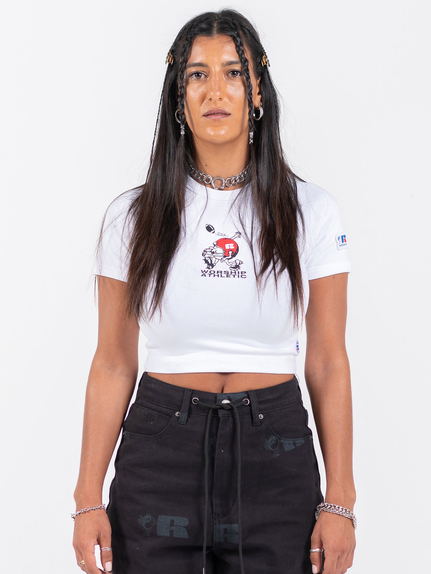 Fumbler Micro Ringer Tee - White