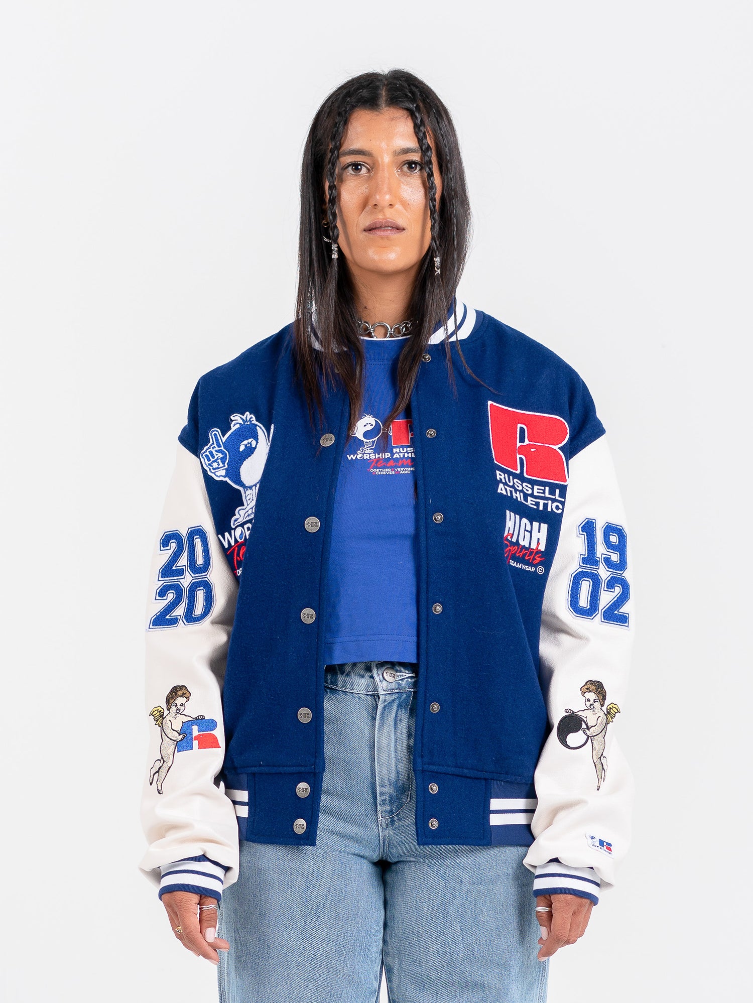 Team Spirit Letterman Jacket - Levitation Blue