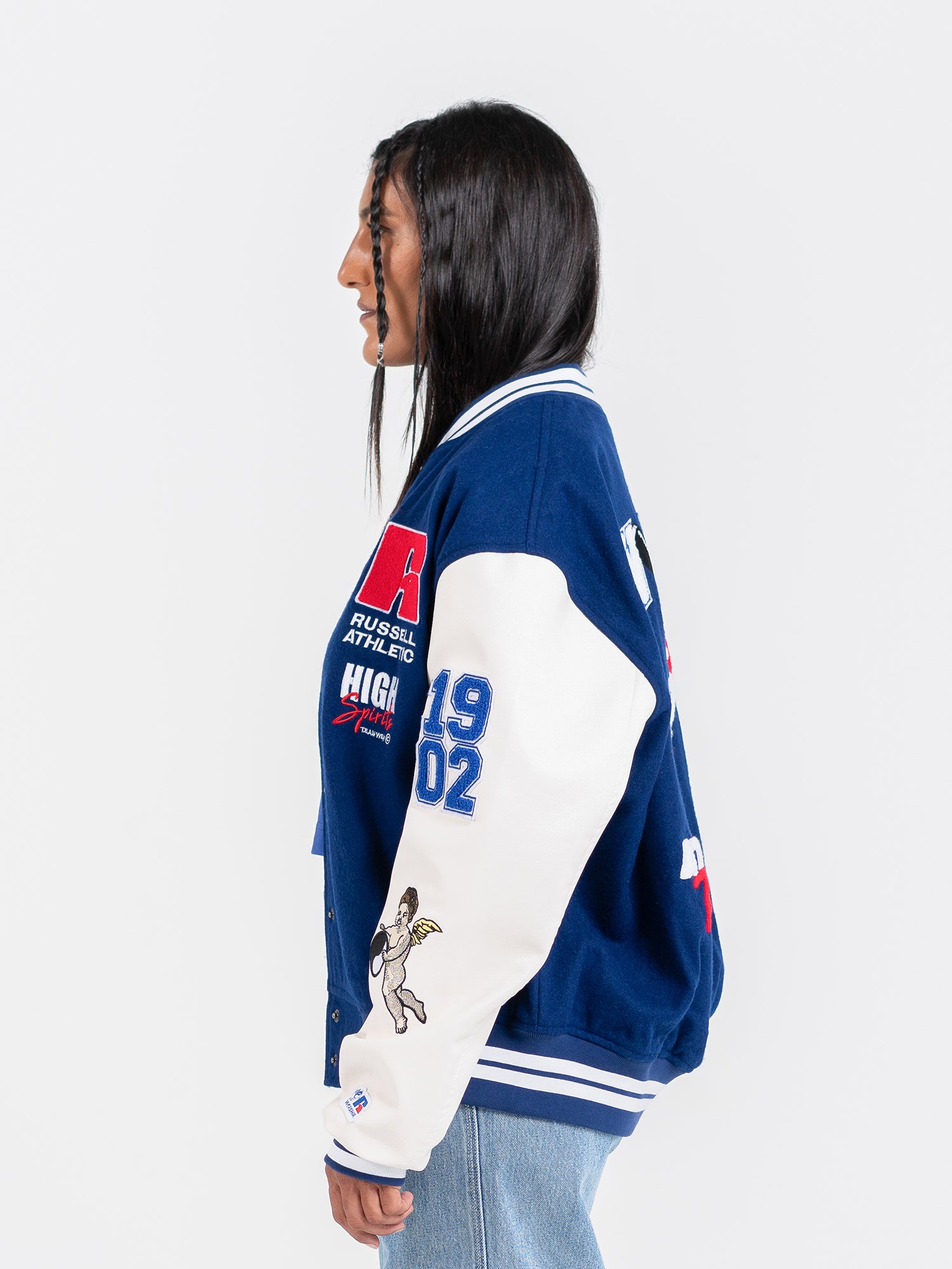 Team Spirit Letterman Jacket - Levitation Blue