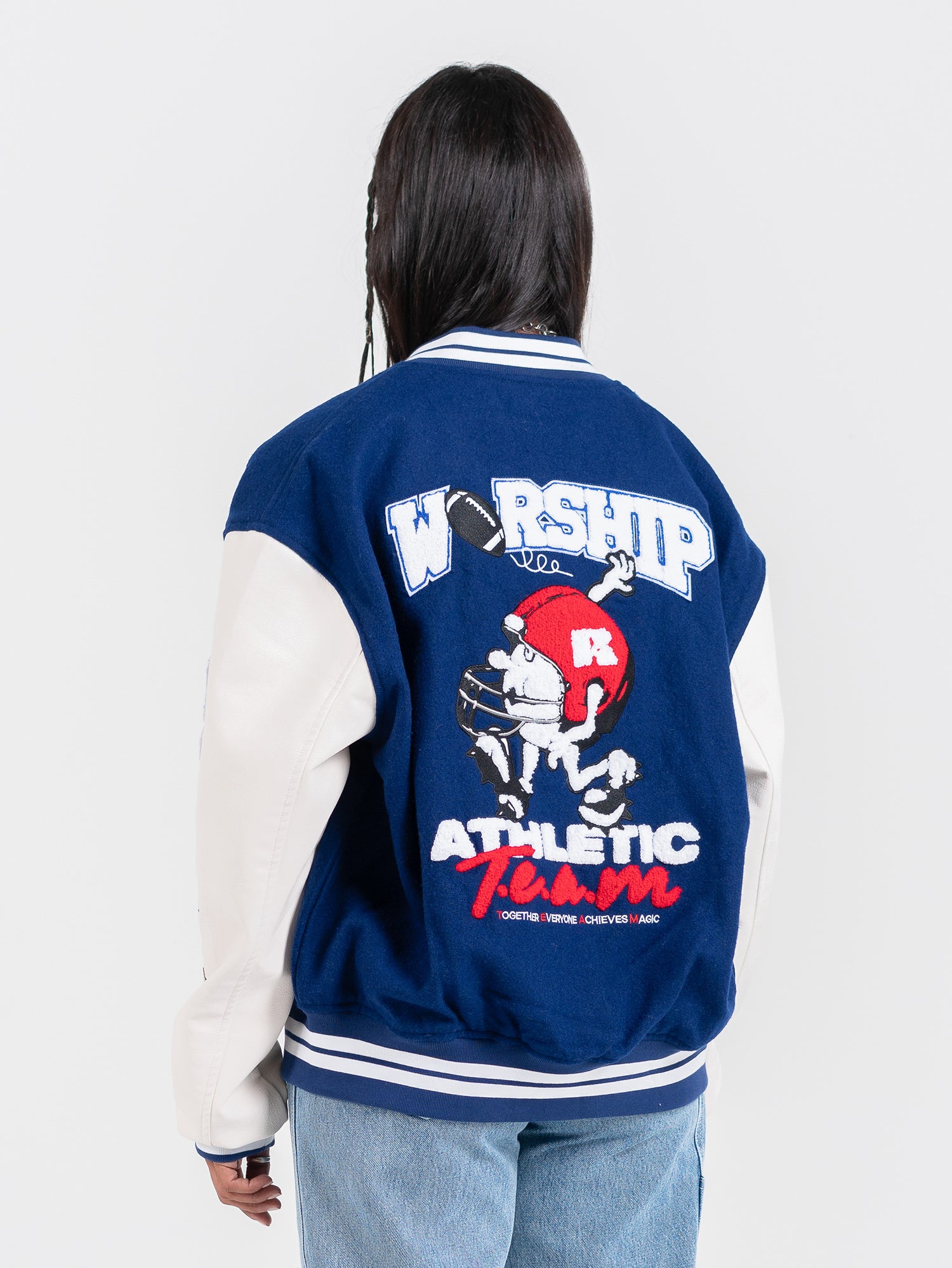 Team Spirit Letterman Jacket - Levitation Blue