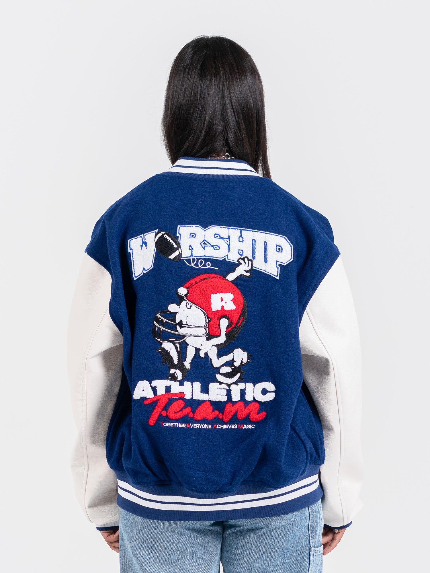 Team Spirit Letterman Jacket - Levitation Blue