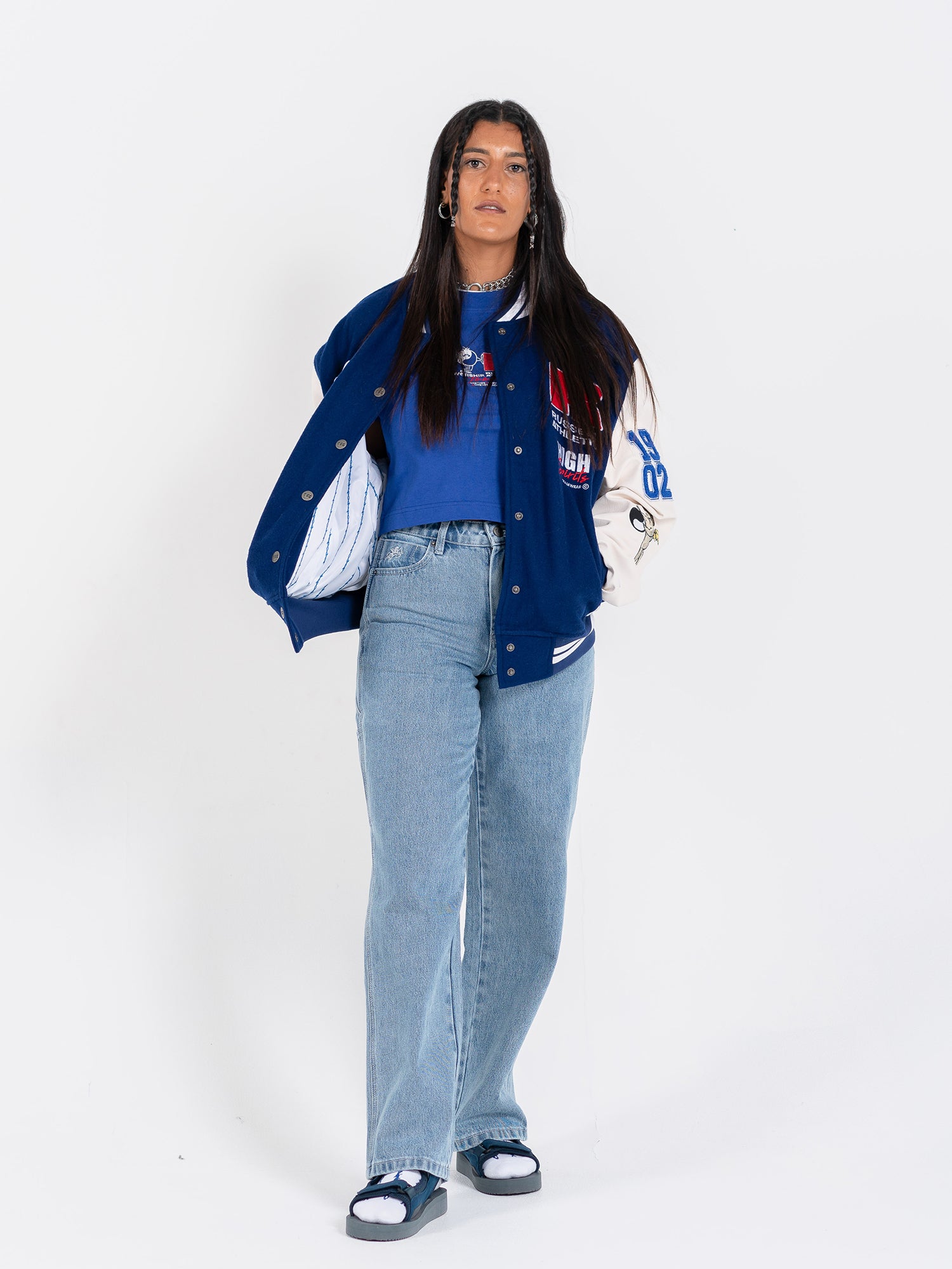 Team Spirit Letterman Jacket - Levitation Blue