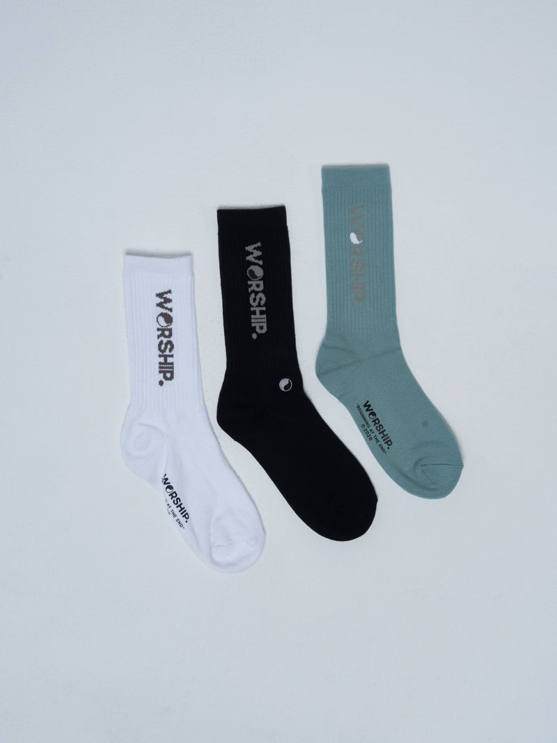 Core Socks 3 Pack - White-Dandelion-Black