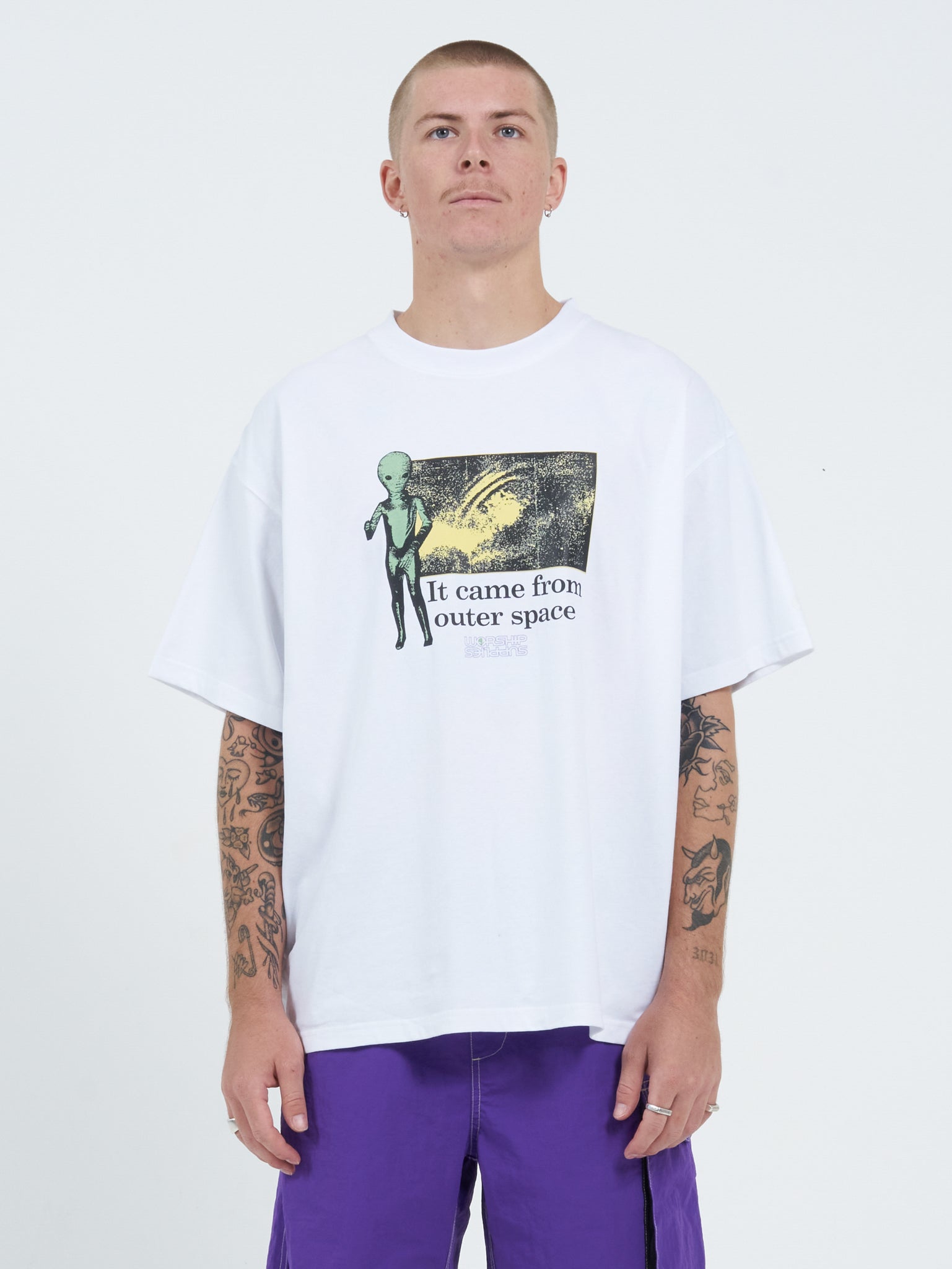 Alienation Over Size Tee - White