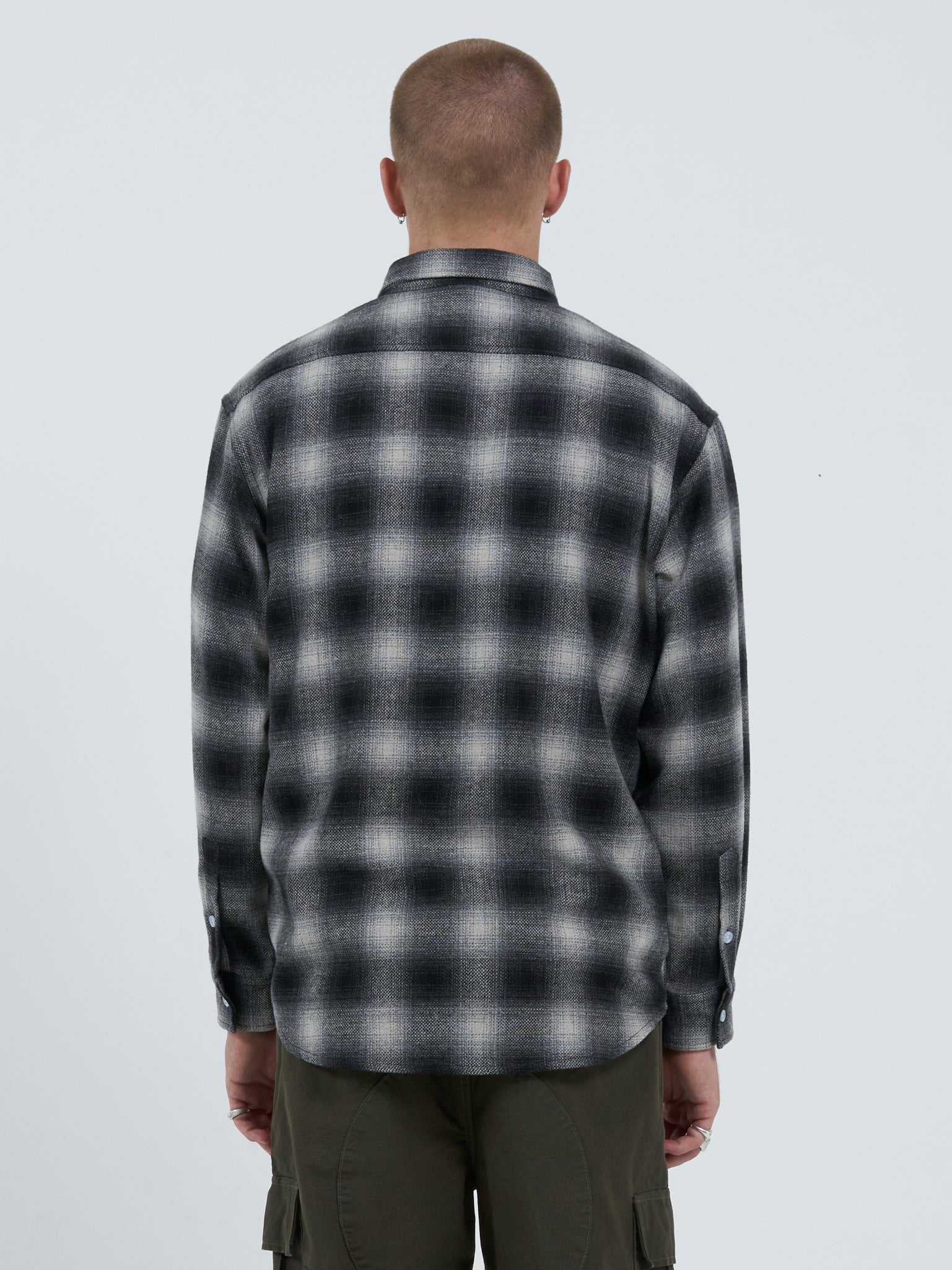 Mysteries Long Sleeve Flannel Shirt - Charcoal