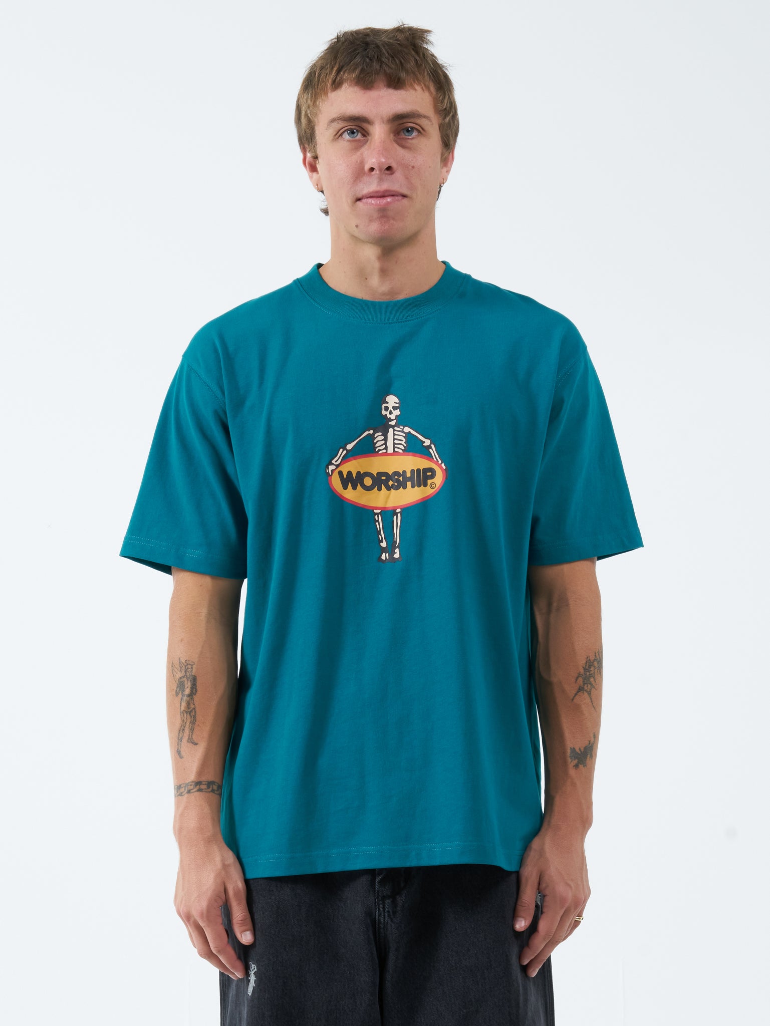 Lay Doubt Tee - Deep Lake Green