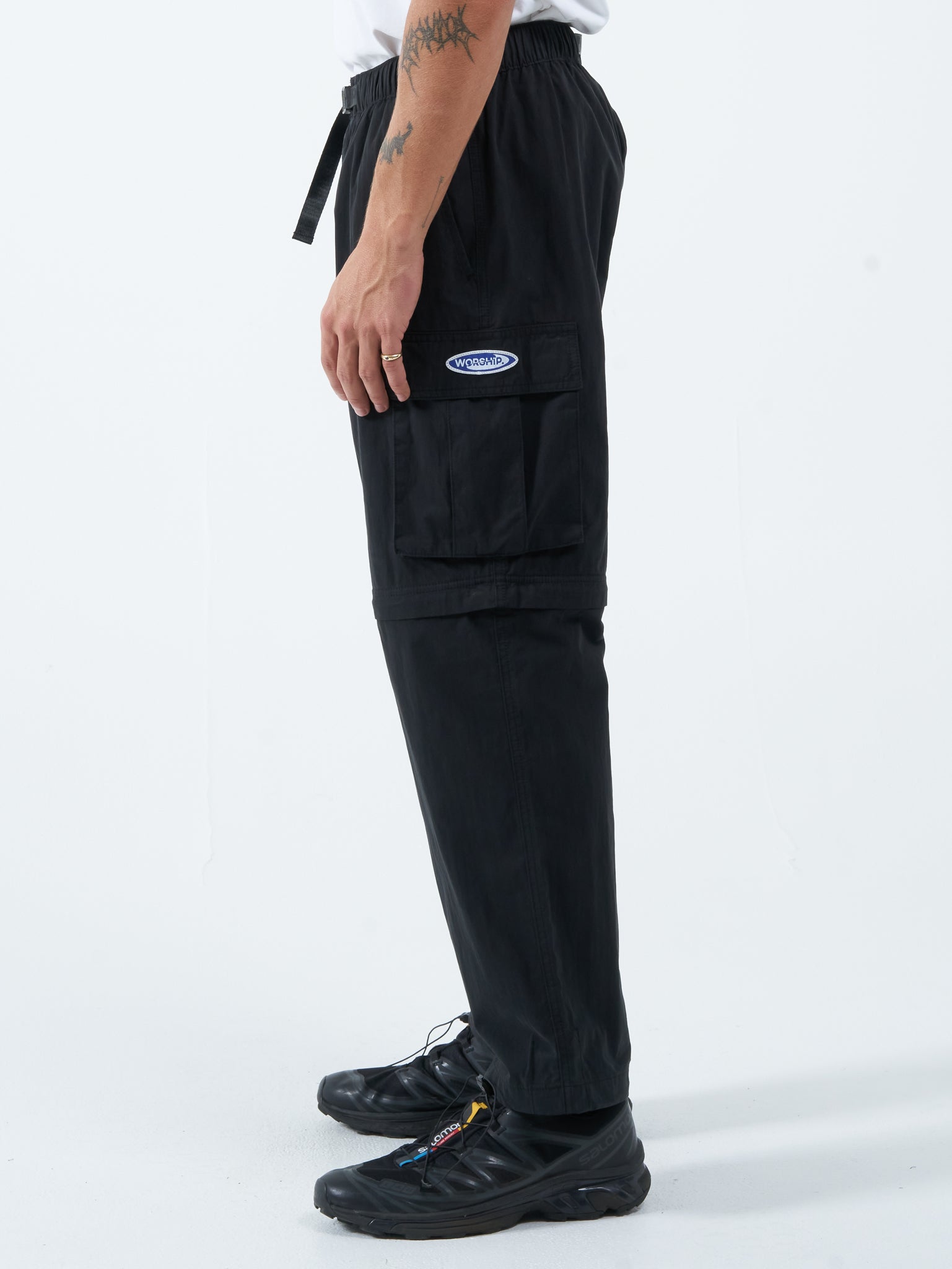 Why Wait Zip Off Cargo Pant - Washed Black