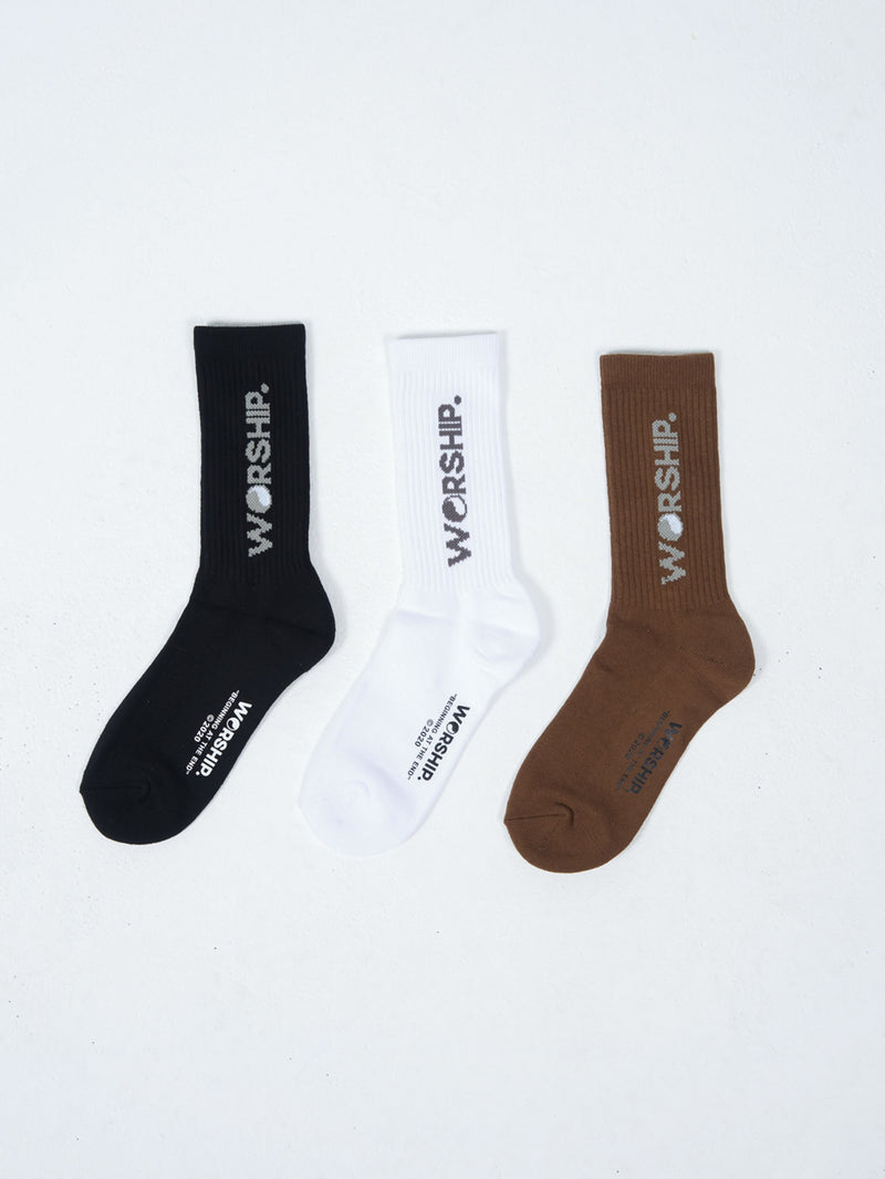 Core Socks Organic 3 Pack - White-Raindrum-Black
