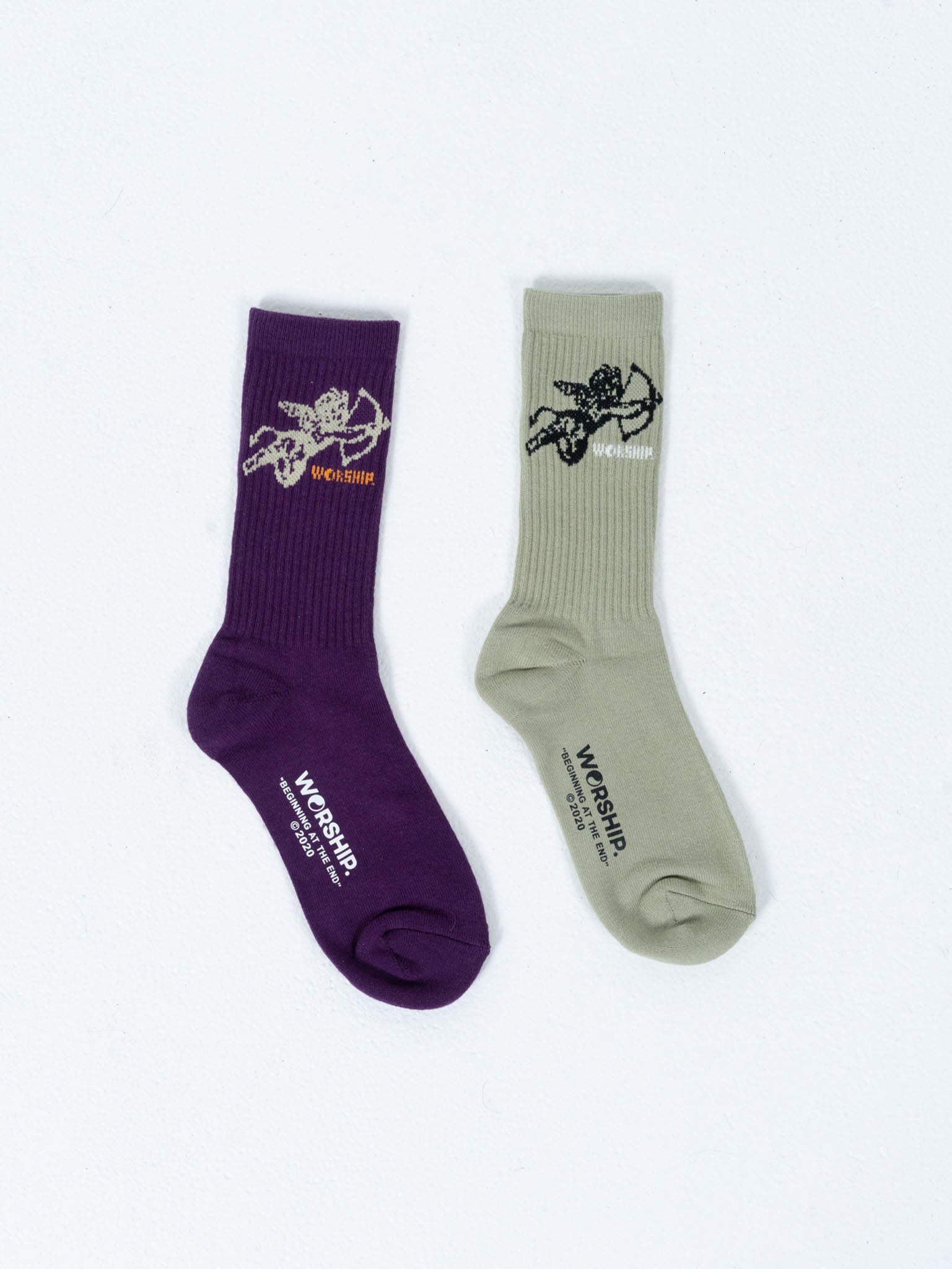 Cherub Socks Organic 2 Pack - Spearmint-Plum