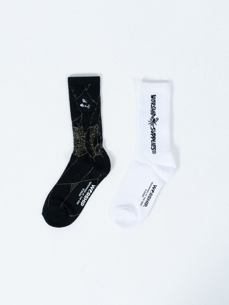 Dream Weaver Socks Organic 2 Pack - White-Black