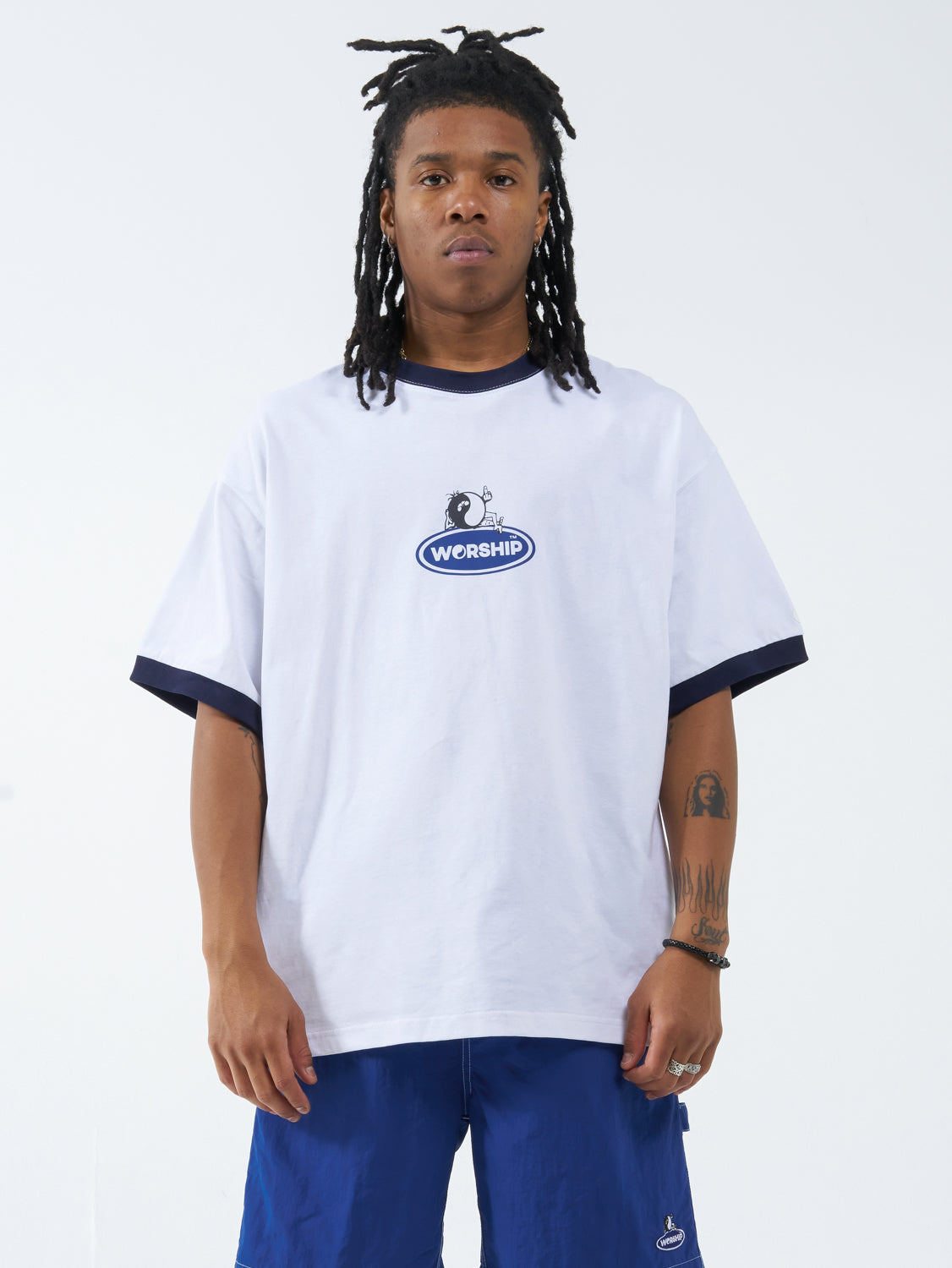 Tommy Two Box Fit Oversize Ringer Tee - White