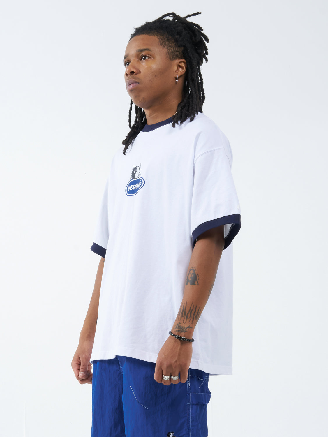 Tommy Two Box Fit Oversize Ringer Tee - White