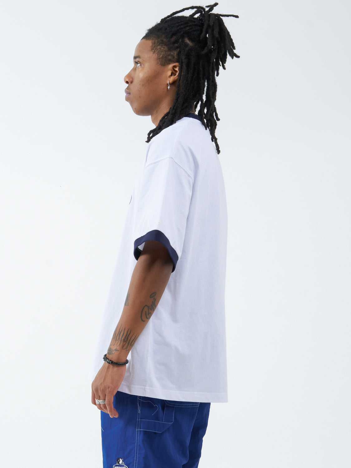 Tommy Two Box Fit Oversize Ringer Tee - White