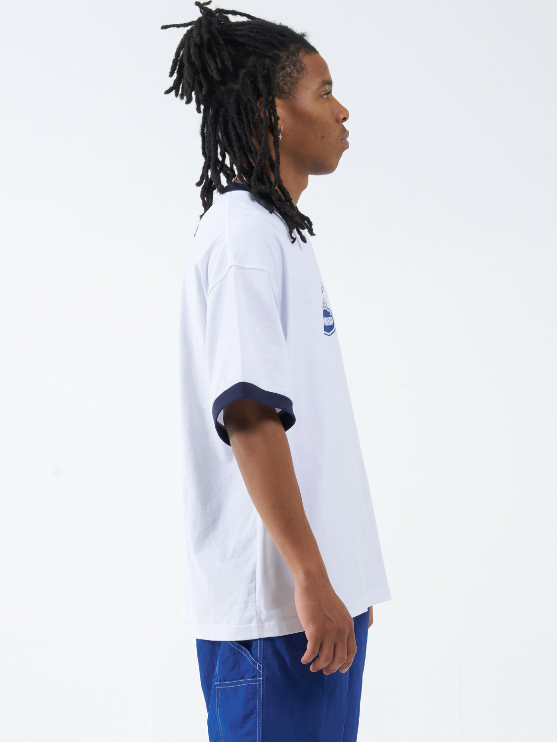 Tommy Two Box Fit Oversize Ringer Tee - White