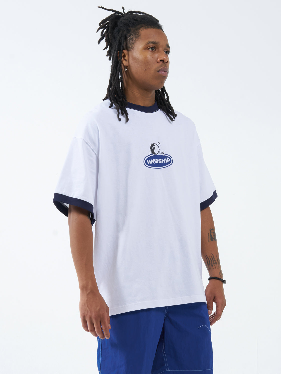 Tommy Two Box Fit Oversize Ringer Tee - White