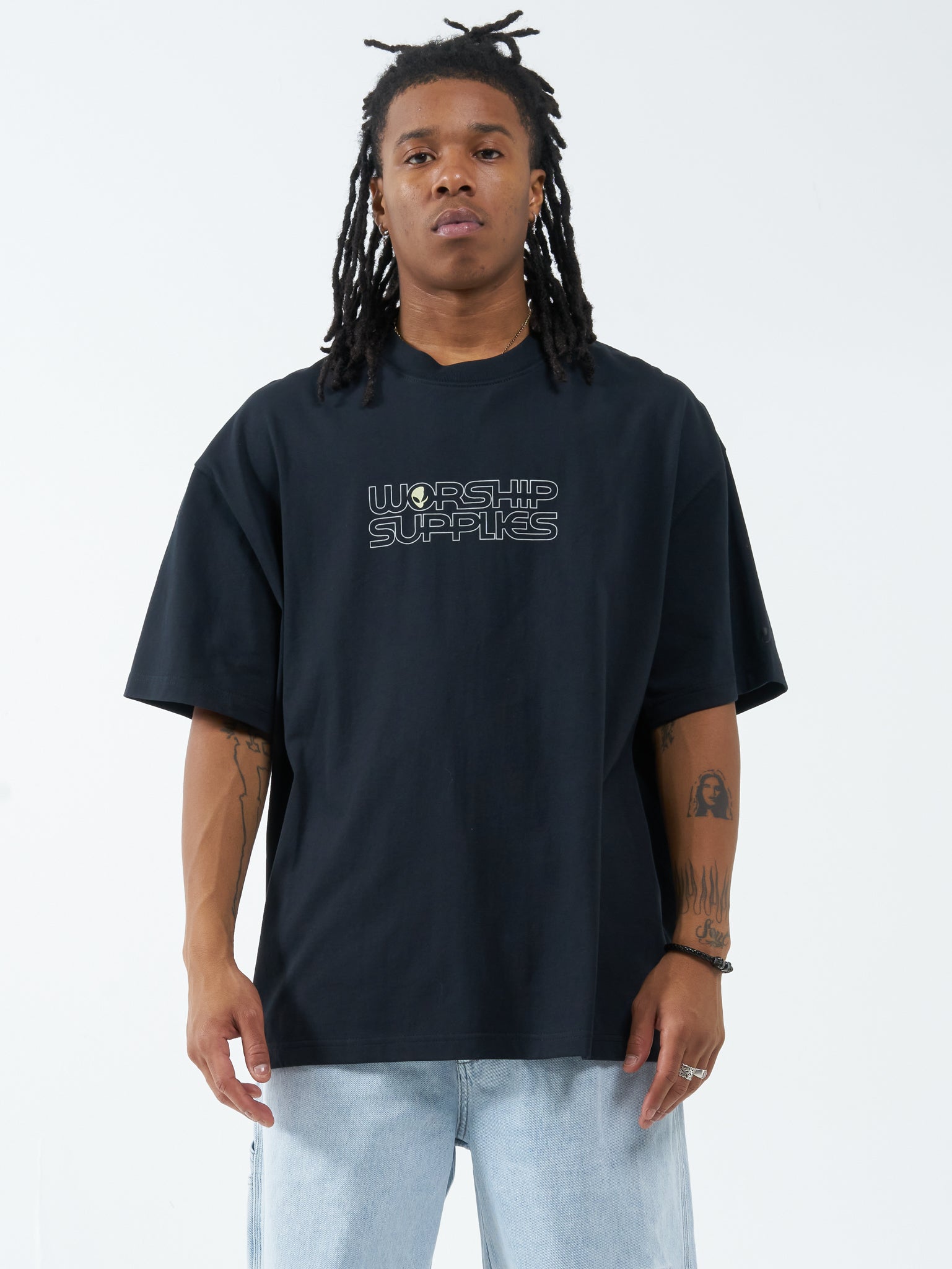 Visitors Box Fit Oversize Tee - Washed Black