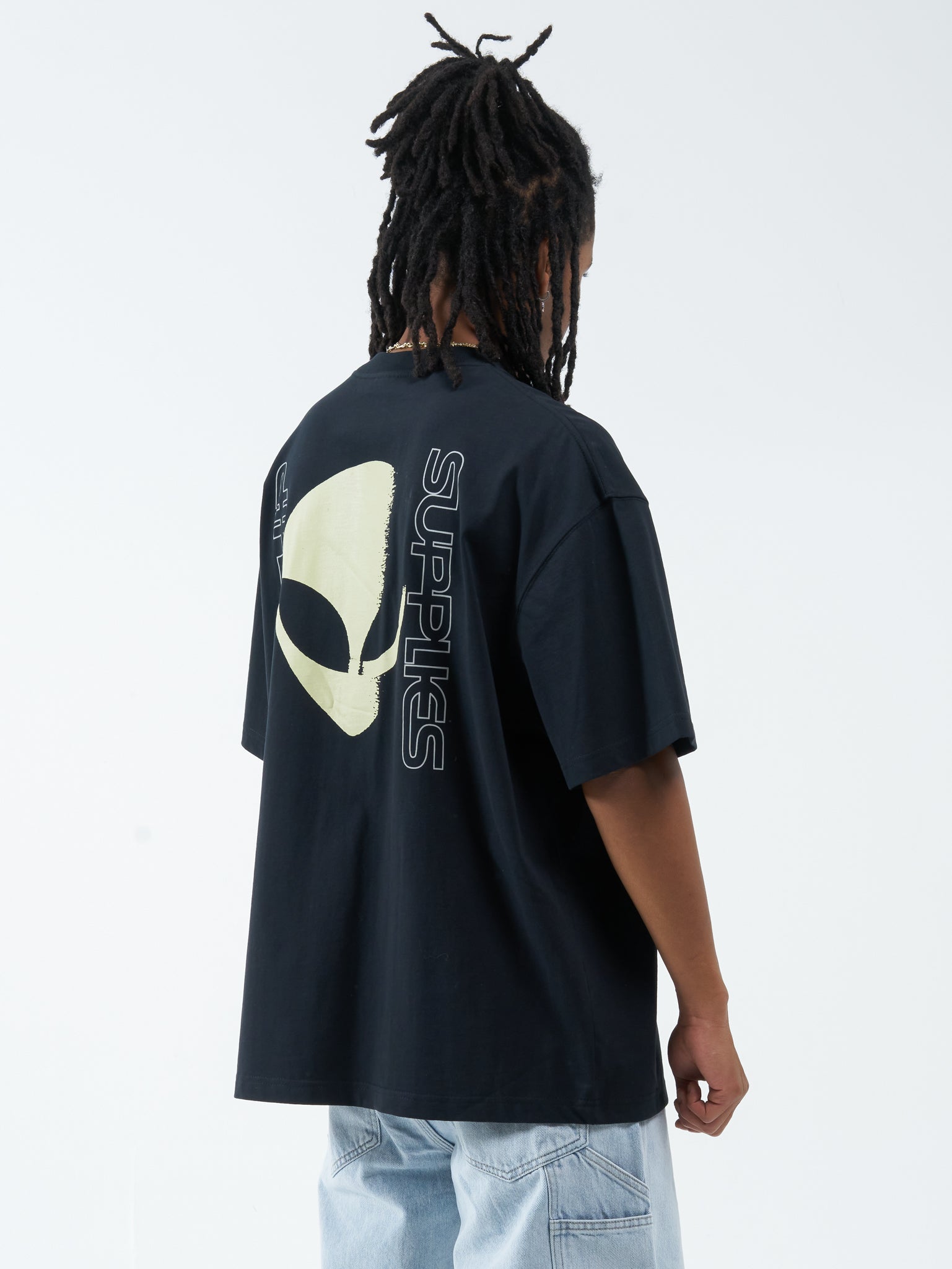 Visitors Box Fit Oversize Tee - Washed Black