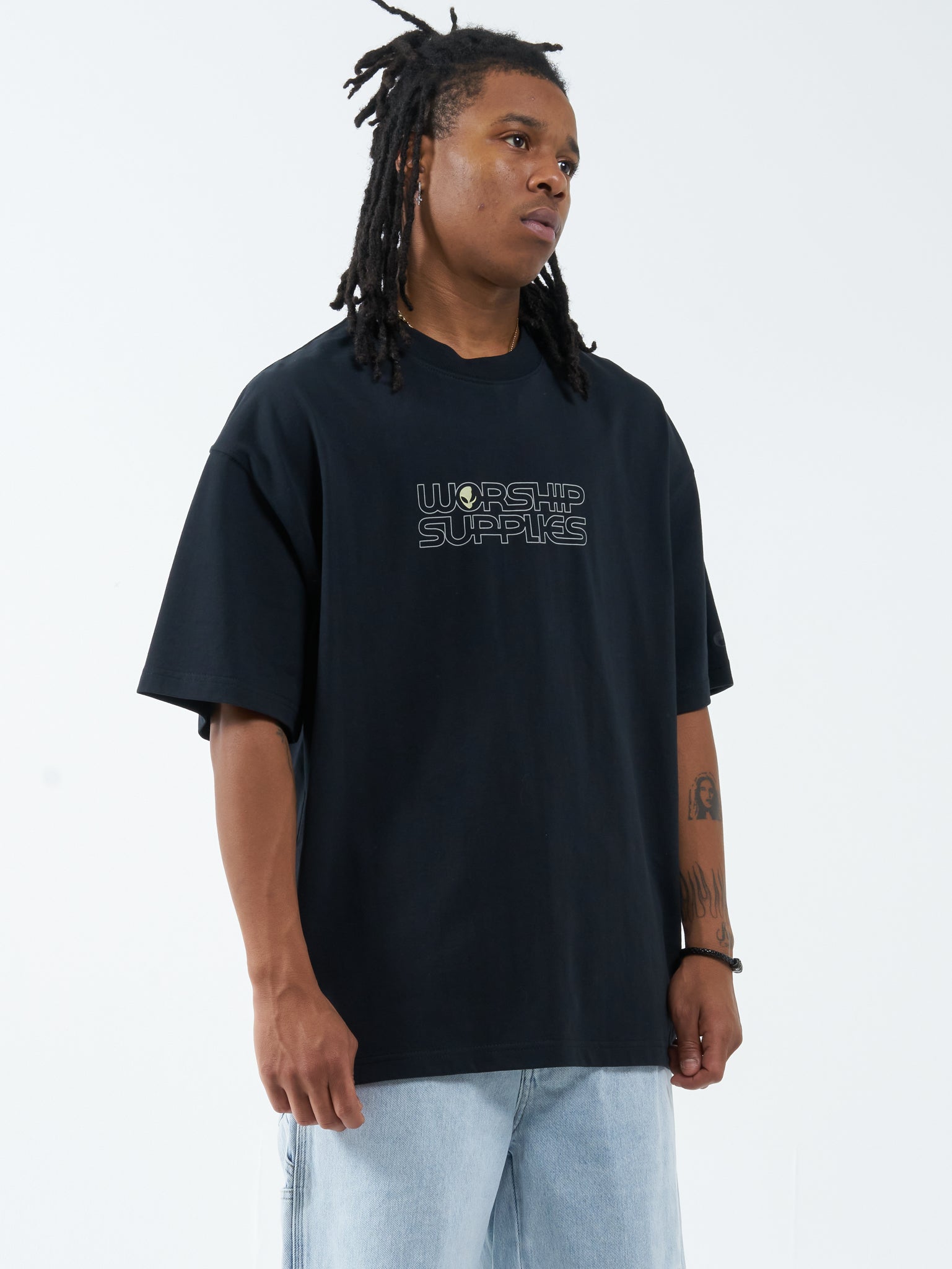 Visitors Box Fit Oversize Tee - Washed Black