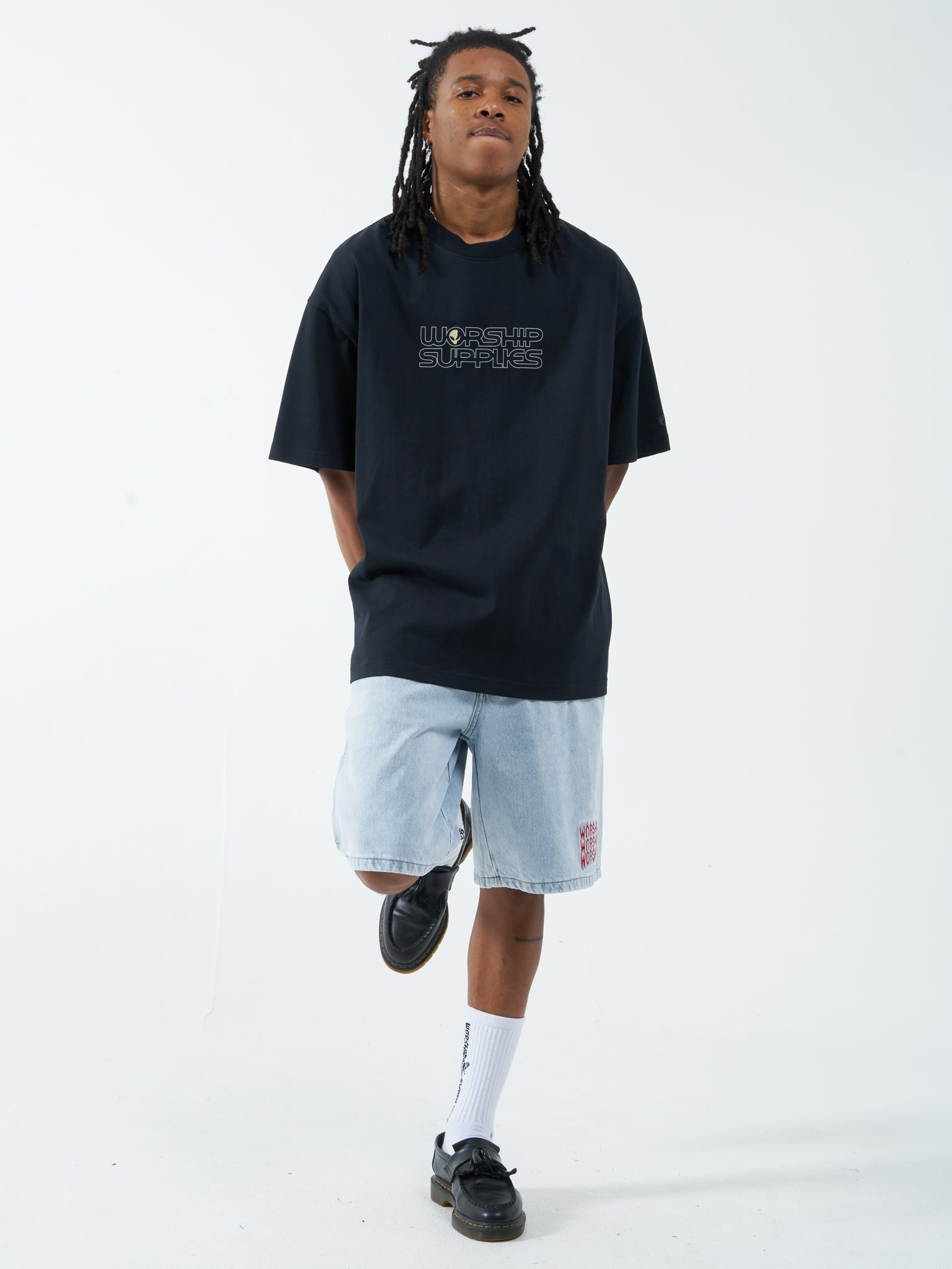 Visitors Box Fit Oversize Tee - Washed Black