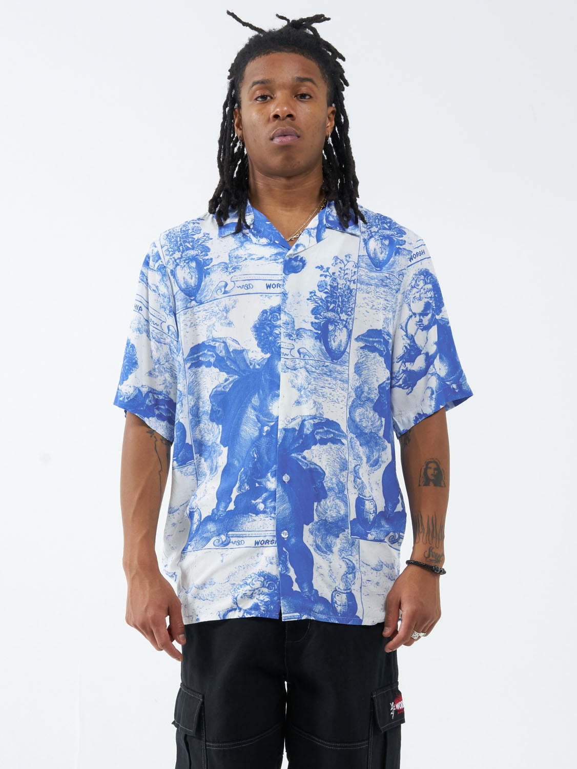 Heavenly Bowling Shirt - White