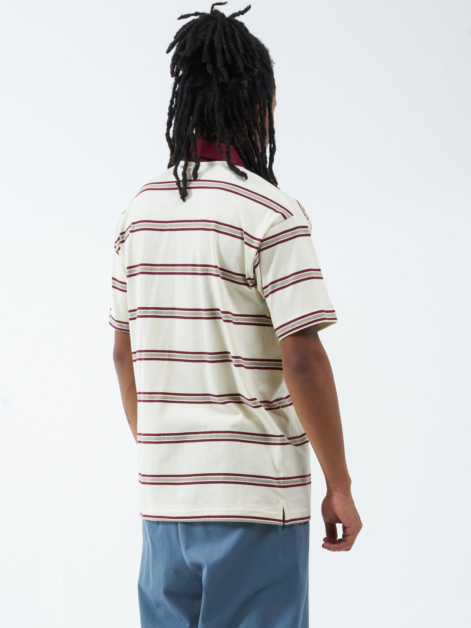 Pipe Dream Stripe SS Polo - White Cap