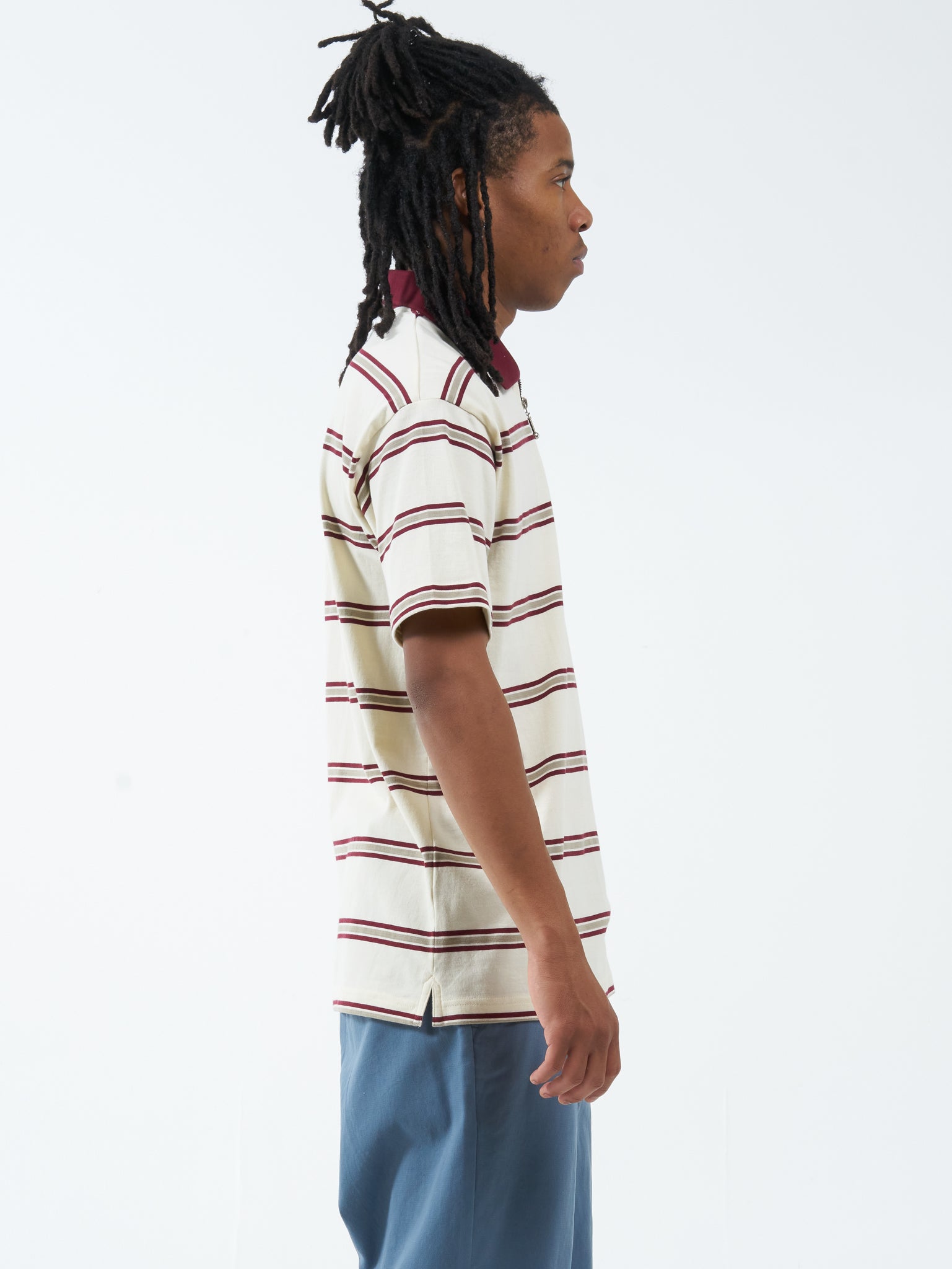 Pipe Dream Stripe SS Polo - White Cap