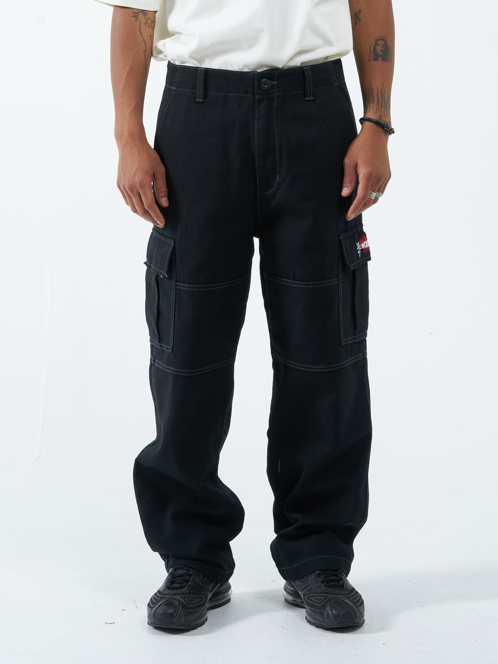 Russell Athletic Black Nylon Zip-Off Cargo Pants